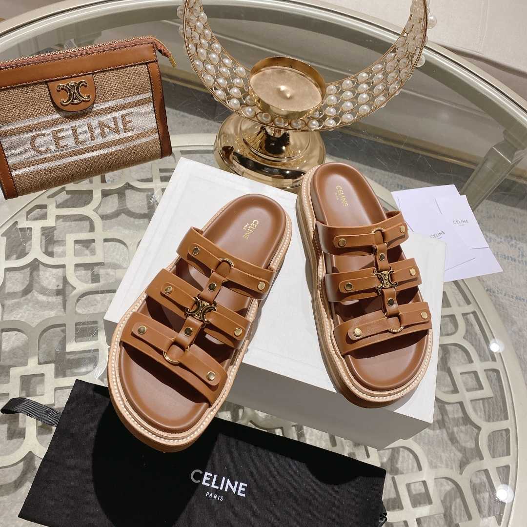 Celine Slides Tippi In Calfskin - everydesigner