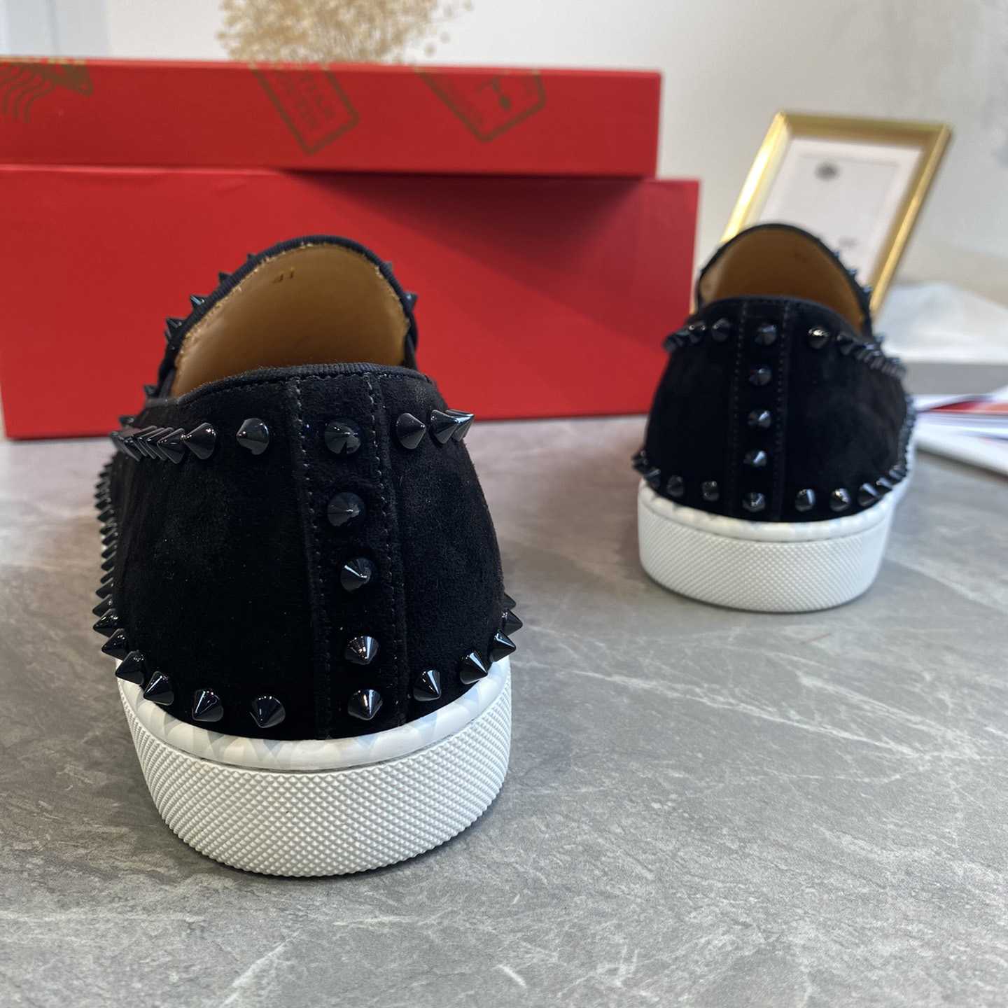 Christian Louboutin Stud Embellished Slip-On Loafers - everydesigner