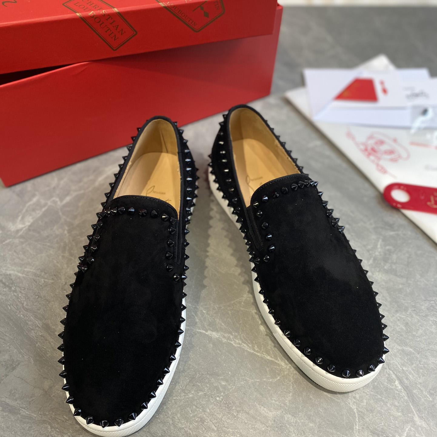 Christian Louboutin Stud Embellished Slip-On Loafers - everydesigner