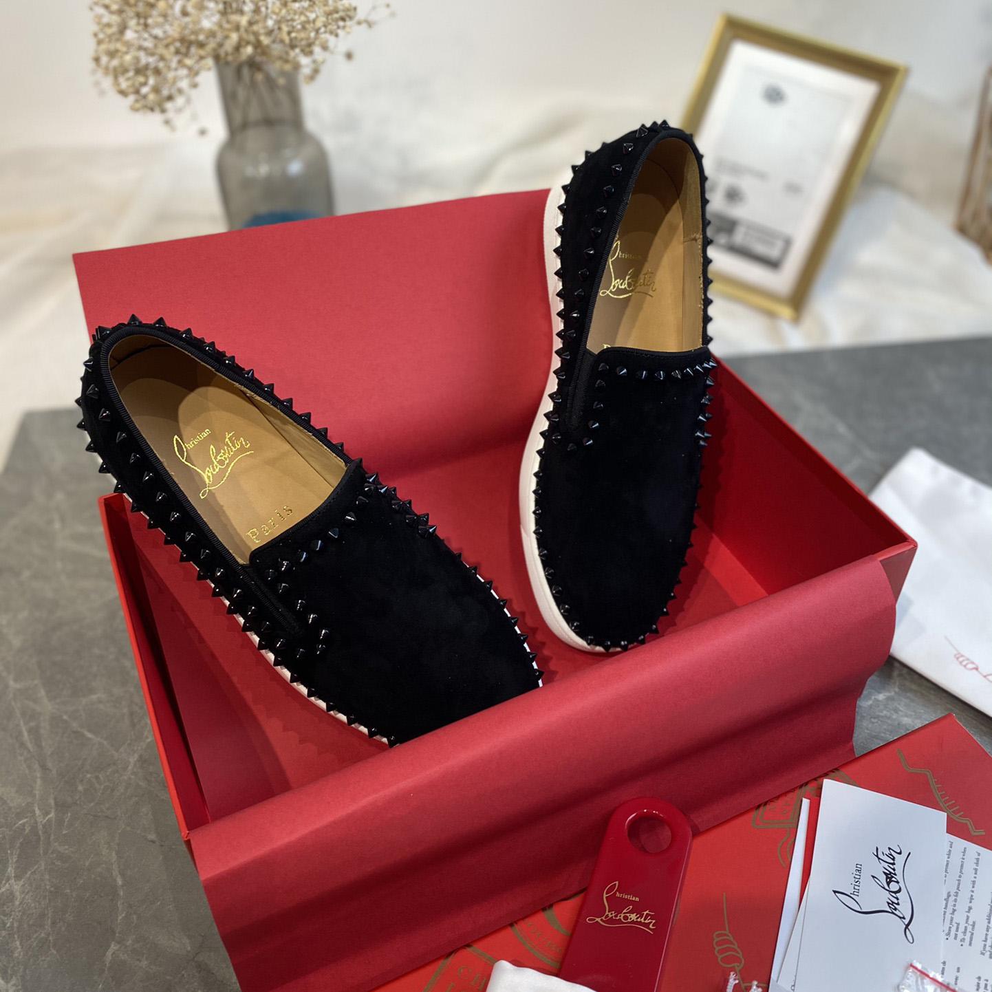 Christian Louboutin Stud Embellished Slip-On Loafers - everydesigner