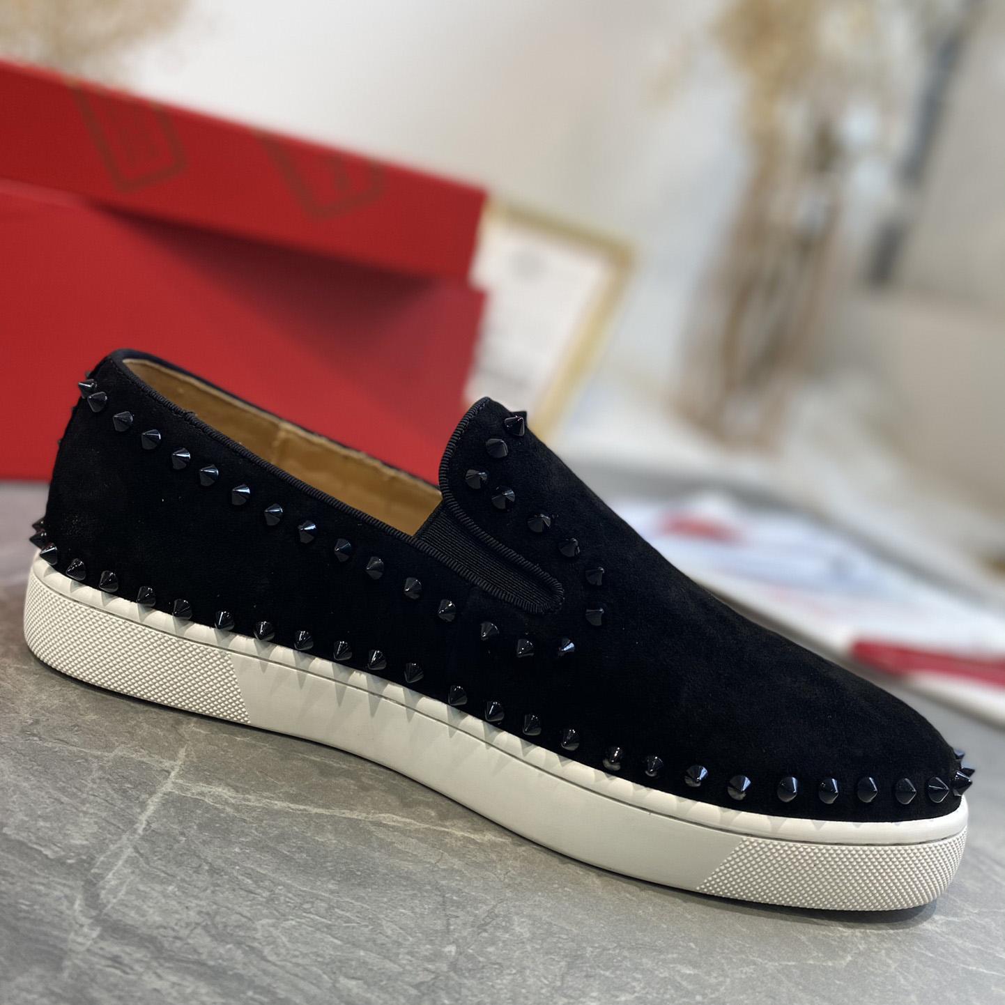 Christian Louboutin Stud Embellished Slip-On Loafers - everydesigner