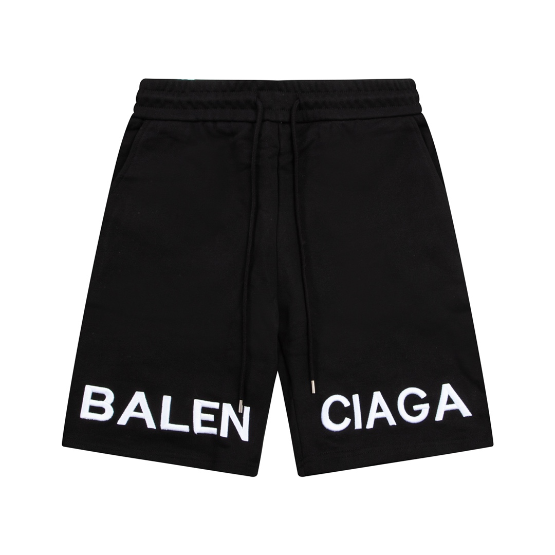 Balenciaga Logo Cotton Shorts - everydesigner