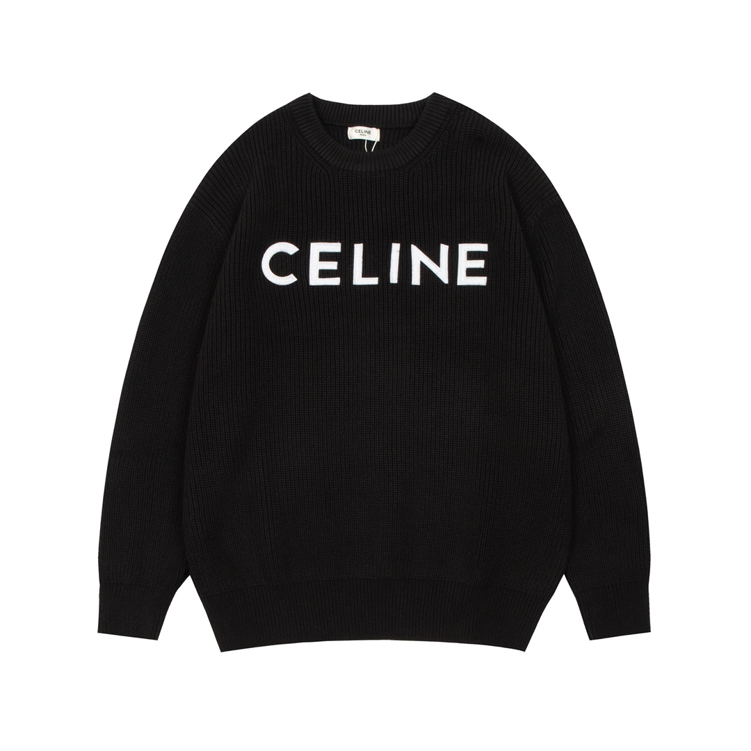 Celine Oversized Sweater In Ribbed Wool - everydesigner