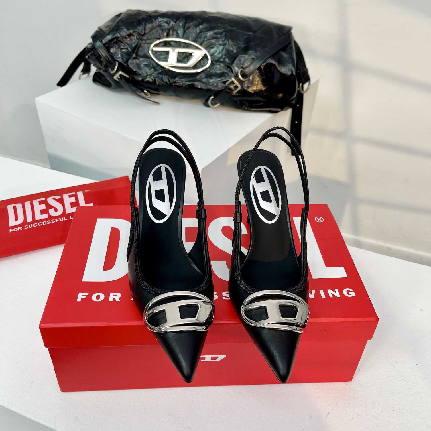 Diesel D-Venus SB - Slingback Pumps In Nappa Leather - everydesigner