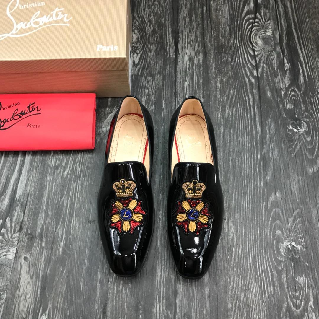 Christian Louboutin Black Leather Loafers - everydesigner