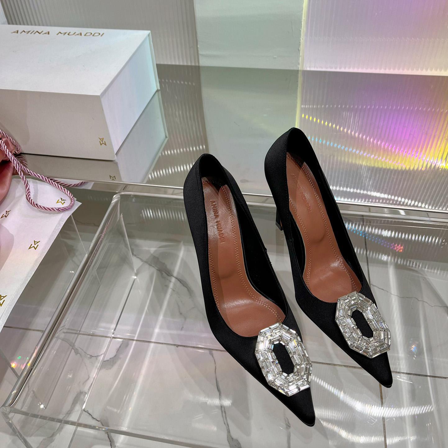 Amina Muaddi Camelia 95mm Crystal Pumps - everydesigner