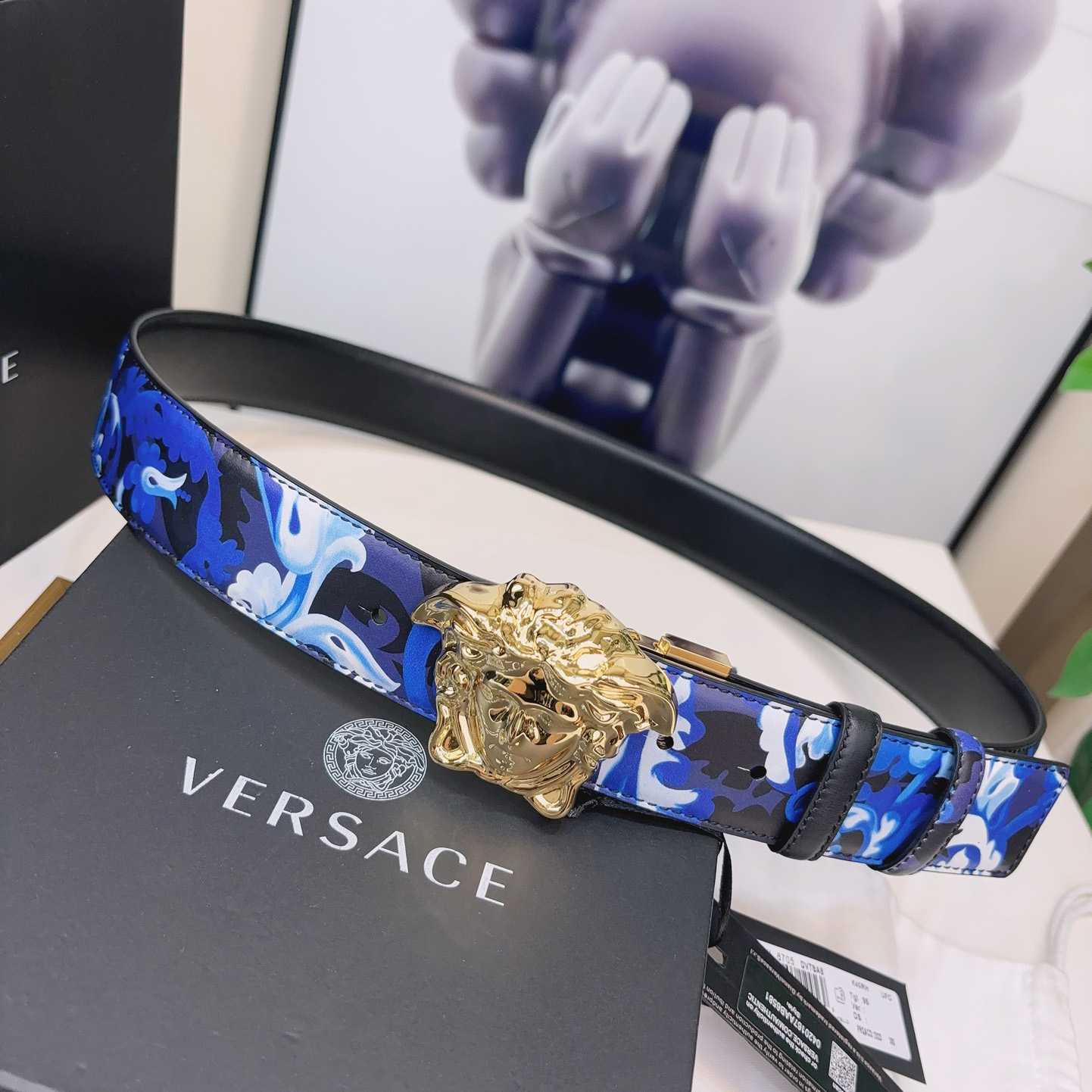 Versace La Medusa Logo-buckle Barocco-print Belt   40mm - everydesigner