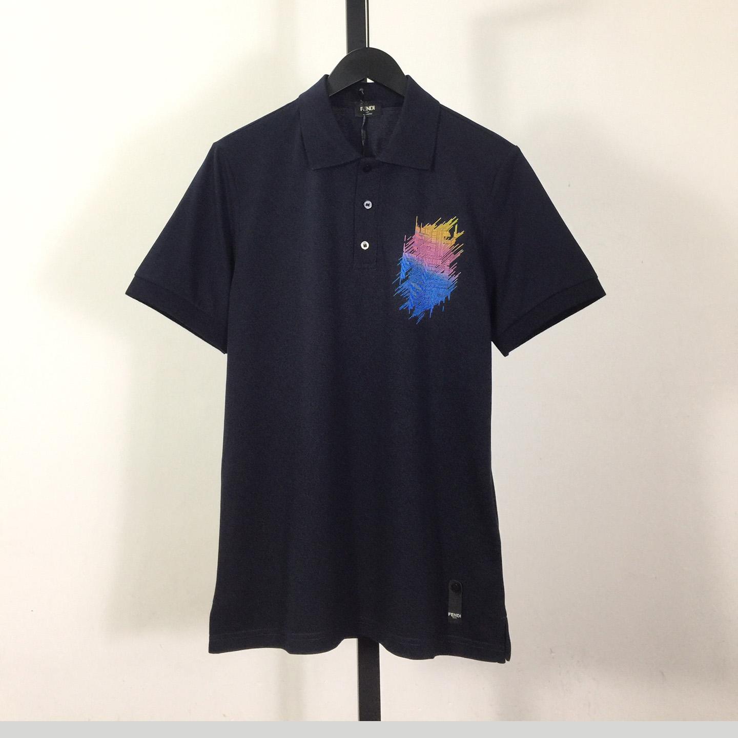 Fendi Logo Cotton Polo Shirt - everydesigner