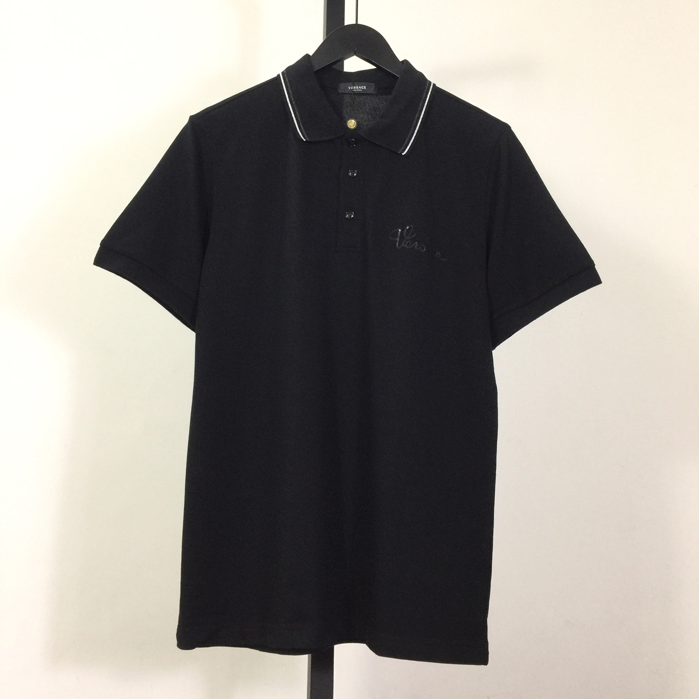 Versace Logo Cotton Polo Shirt - everydesigner