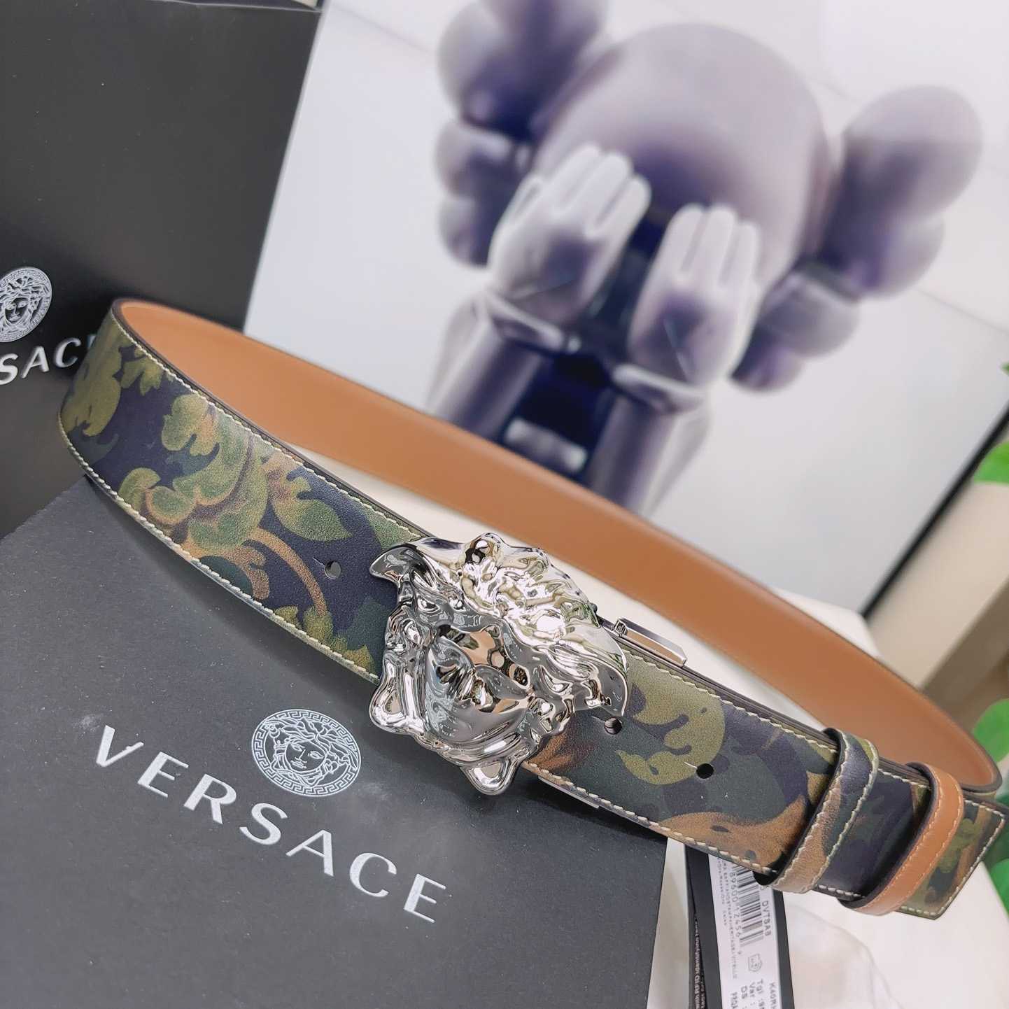 Versace La Medusa Logo-buckle Barocco-print Belt   40mm - everydesigner