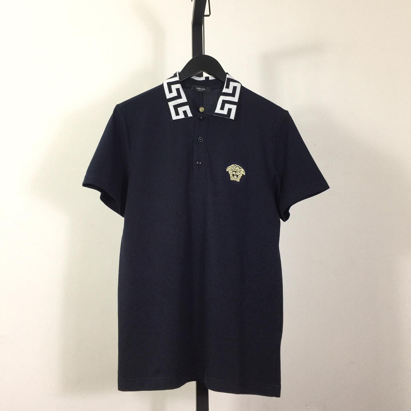 Versace Logo Cotton Polo Shirt - everydesigner