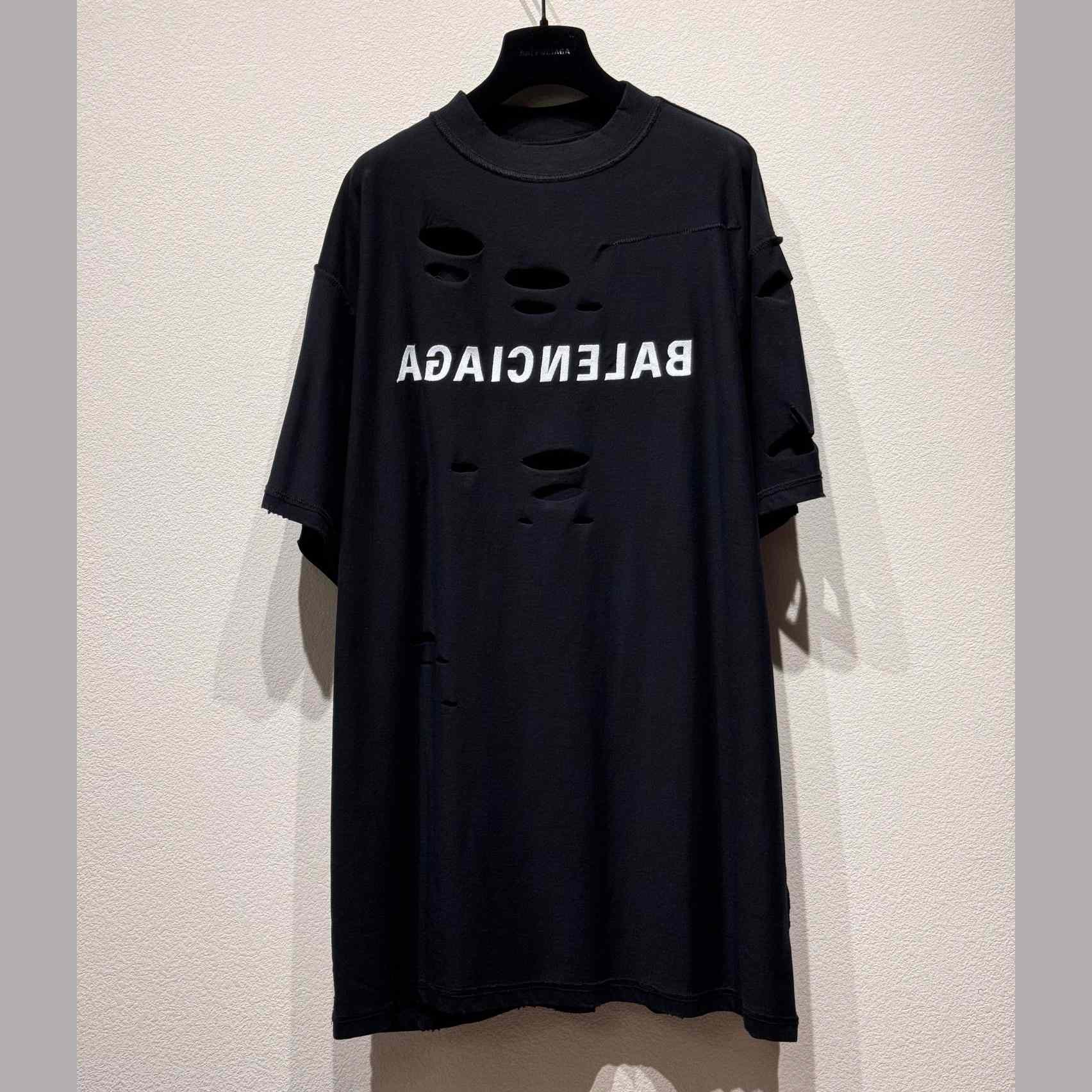 Balenciaga Mirror Balenciaga Inside Out T-Shirt Oversized In Black - everydesigner