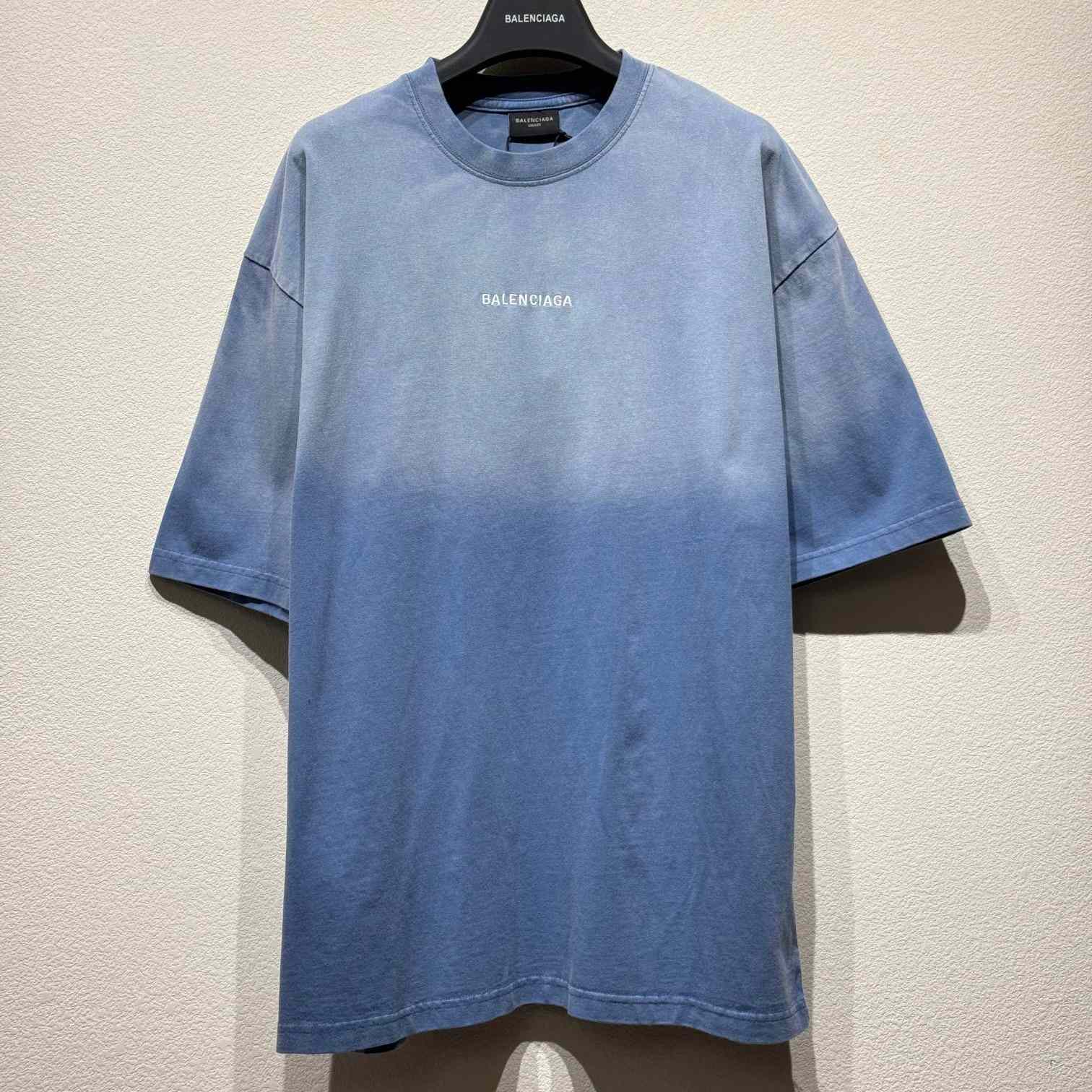 Balenciaga Back T-Shirt Medium Fit In Blue - everydesigner