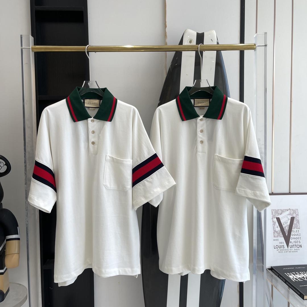 Gucci Cotton Jersey Polo With Web - everydesigner