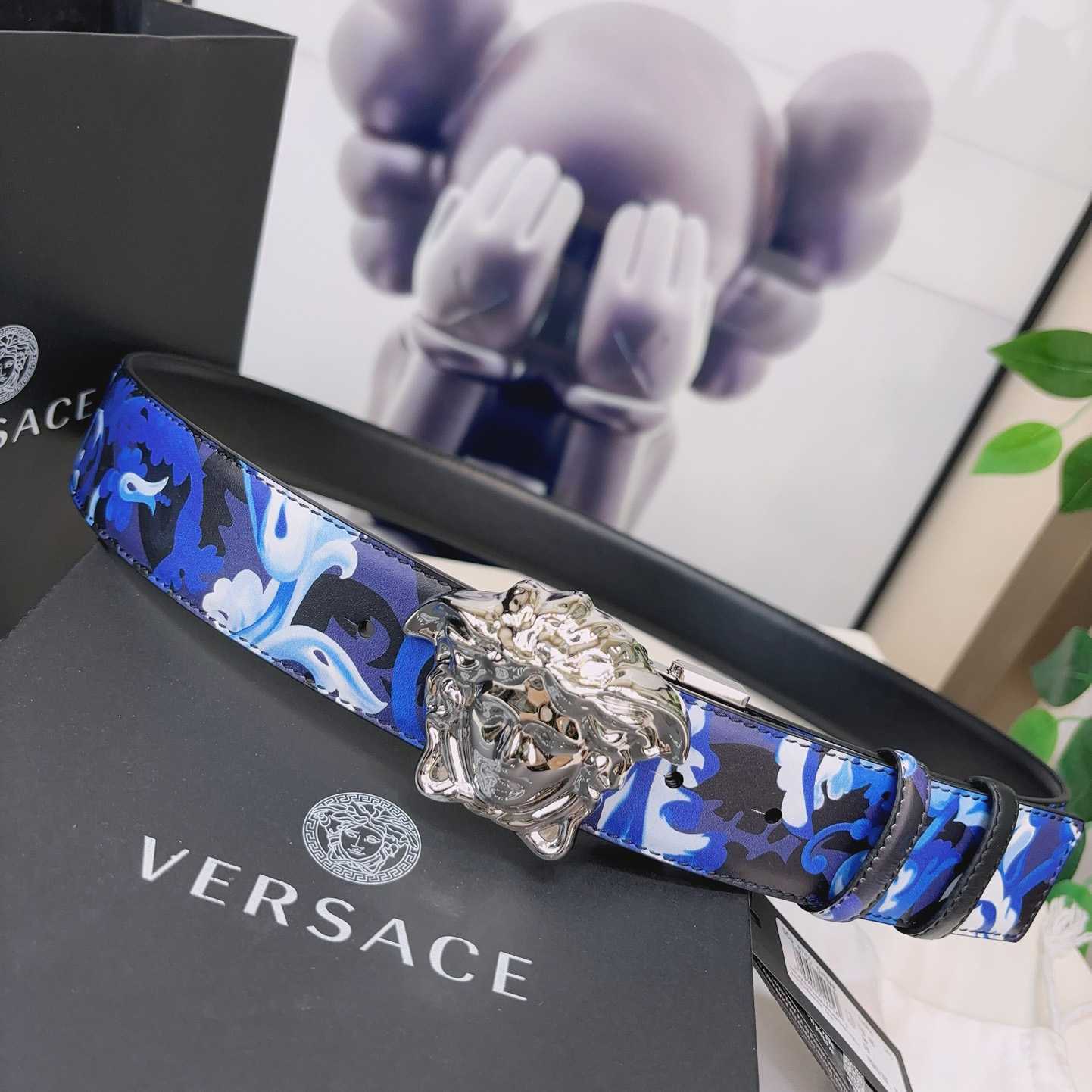 Versace La Medusa Logo-buckle Barocco-print Belt   40mm - everydesigner