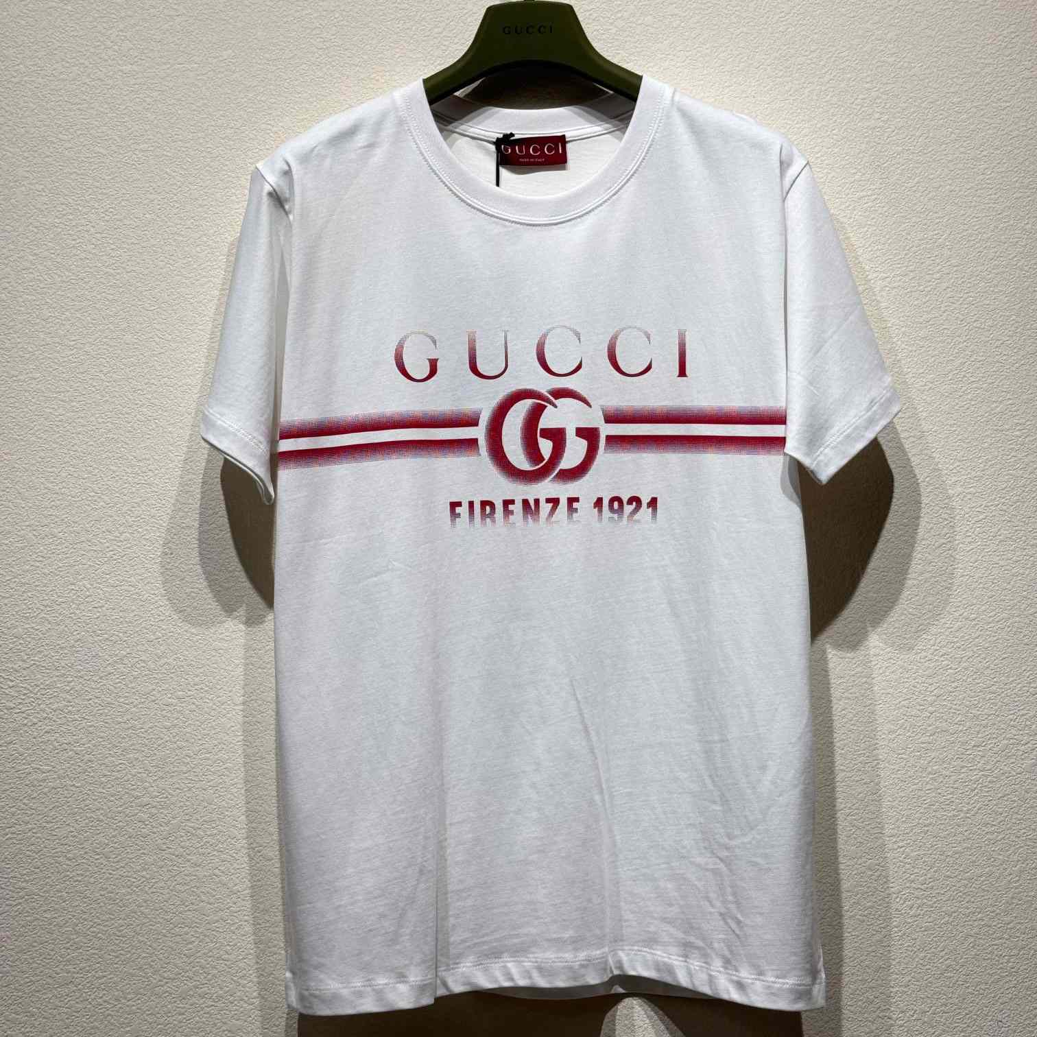 Gucci Cotton Jersey T-shirt With Gucci Print - everydesigner