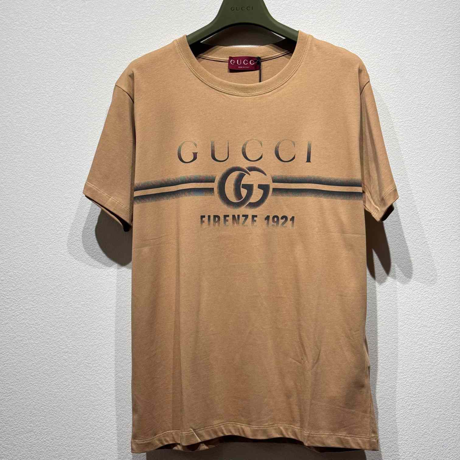 Gucci Cotton Jersey T-shirt With Gucci Print - everydesigner