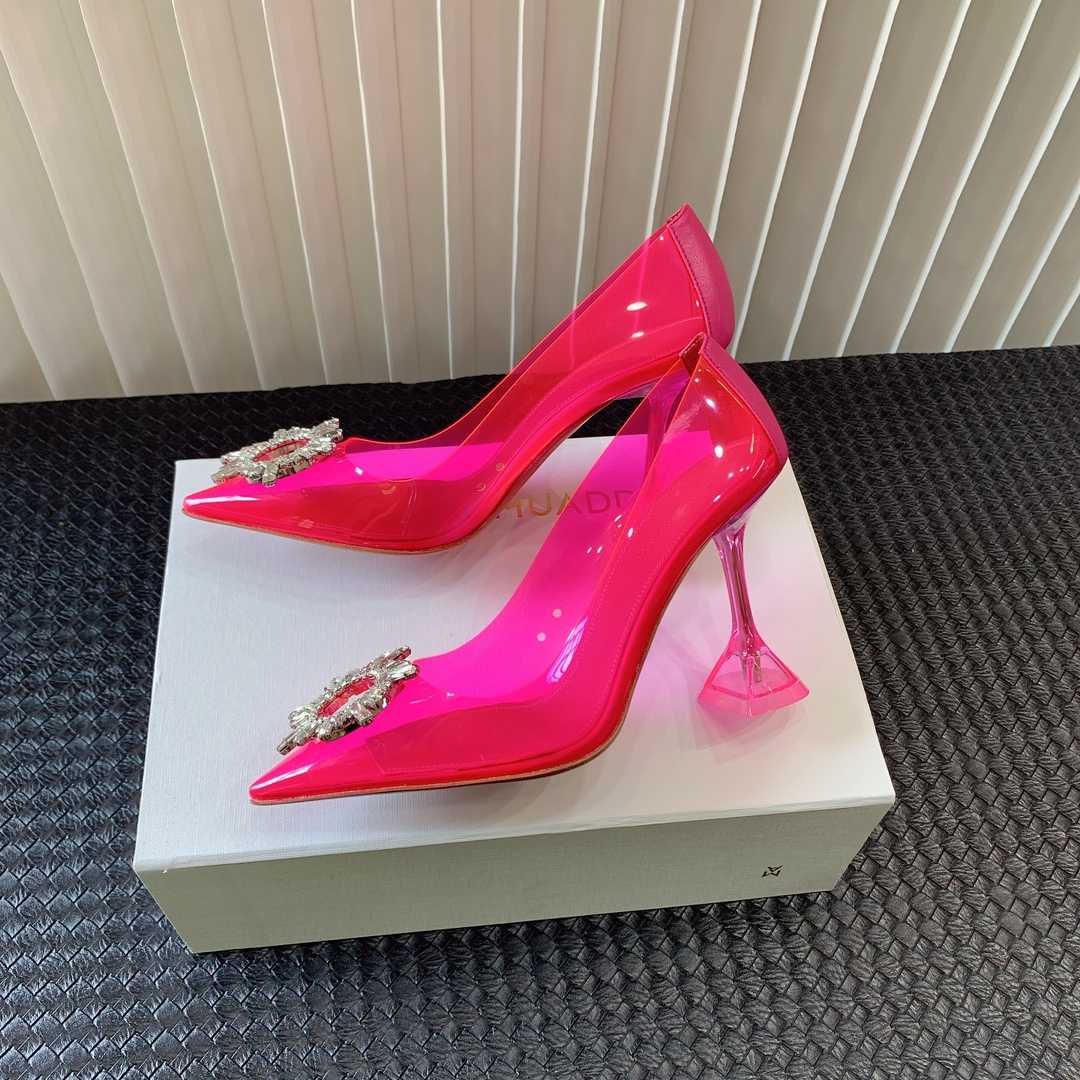 Amina Muaddi Begum Glass Pink Slingbacks - everydesigner