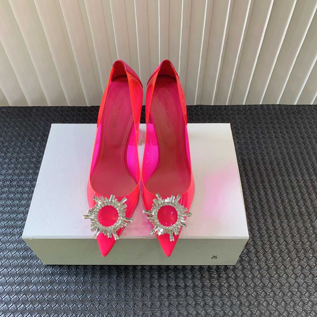 Amina Muaddi Begum Glass Pink Slingbacks - everydesigner