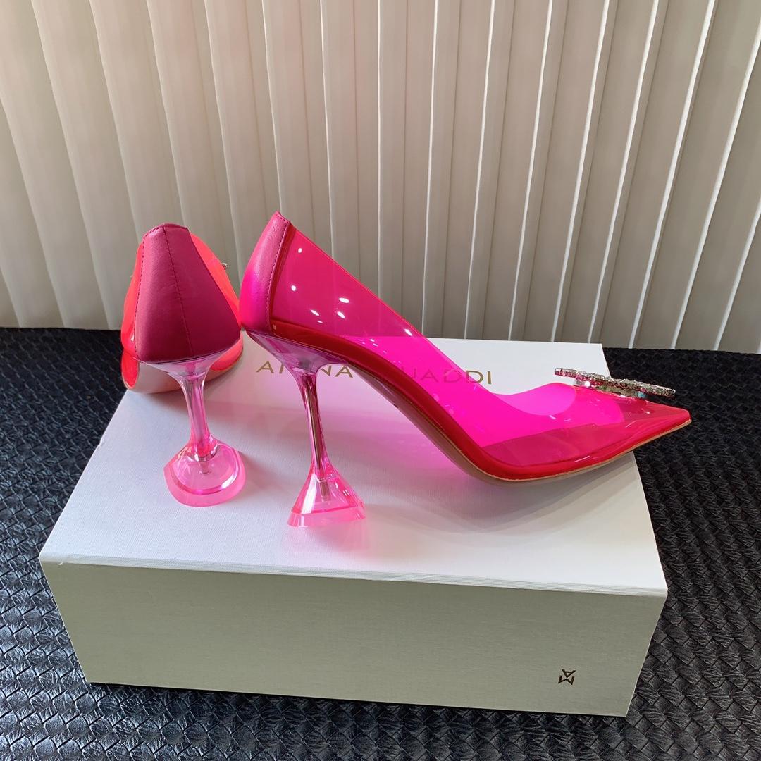 Amina Muaddi Begum Glass Pink Slingbacks - everydesigner