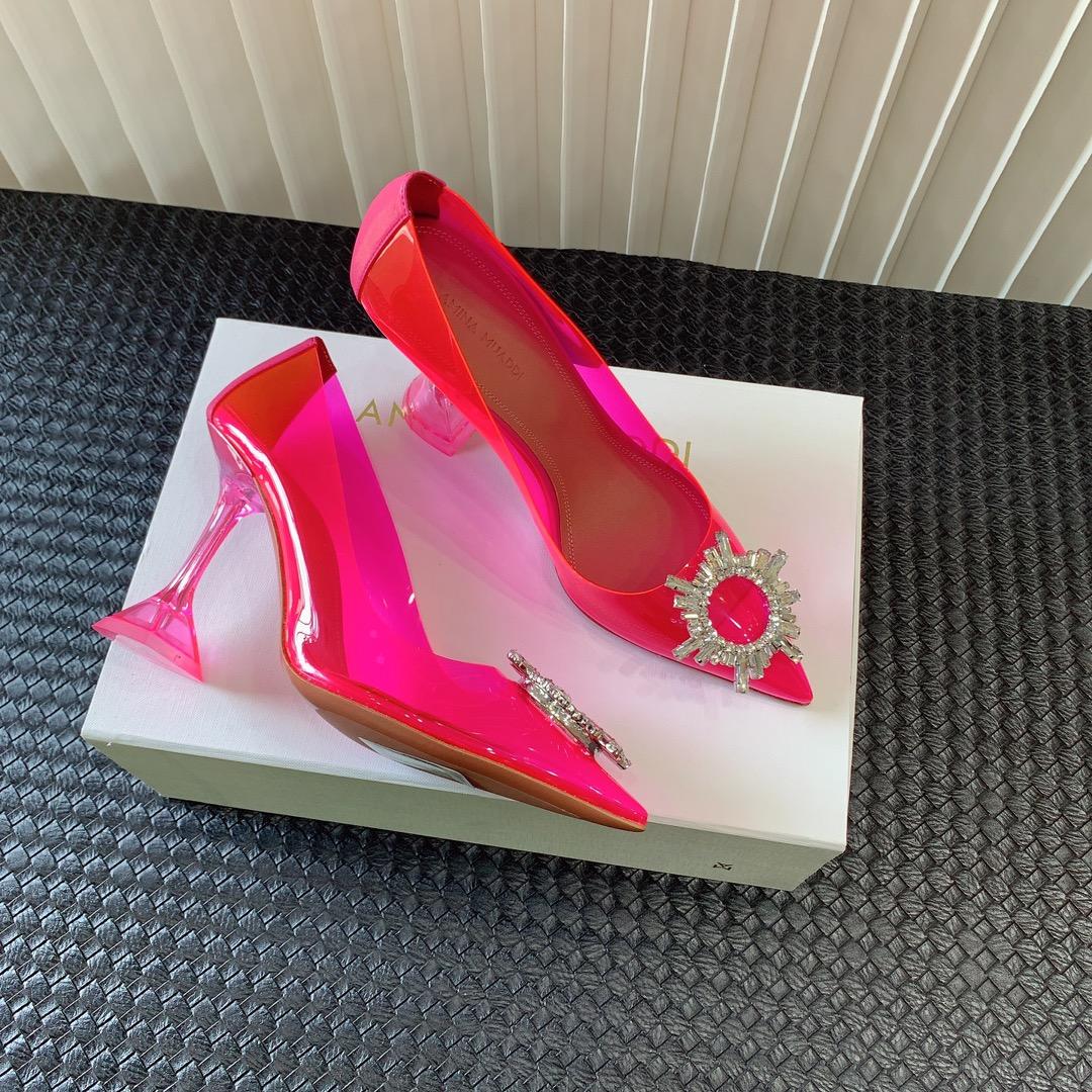 Amina Muaddi Begum Glass Pink Slingbacks - everydesigner