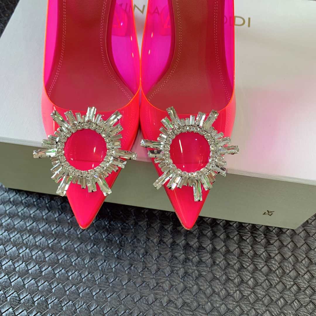 Amina Muaddi Begum Glass Pink Slingbacks - everydesigner