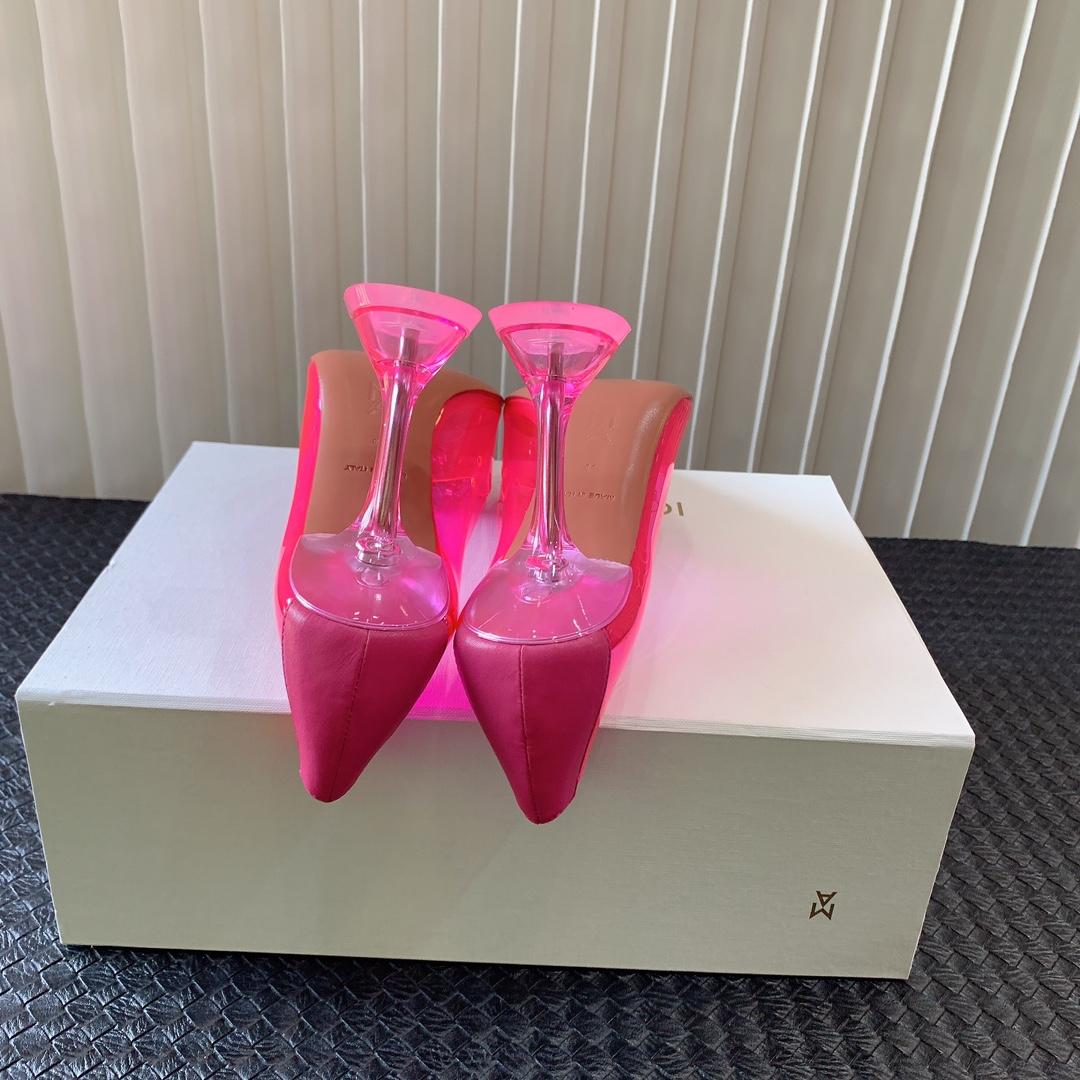 Amina Muaddi Begum Glass Pink Slingbacks - everydesigner