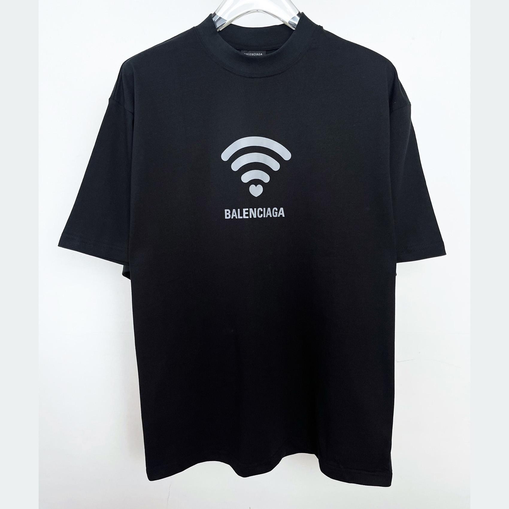 Balenciaga Wifi T-Shirt Oversized In Black - everydesigner