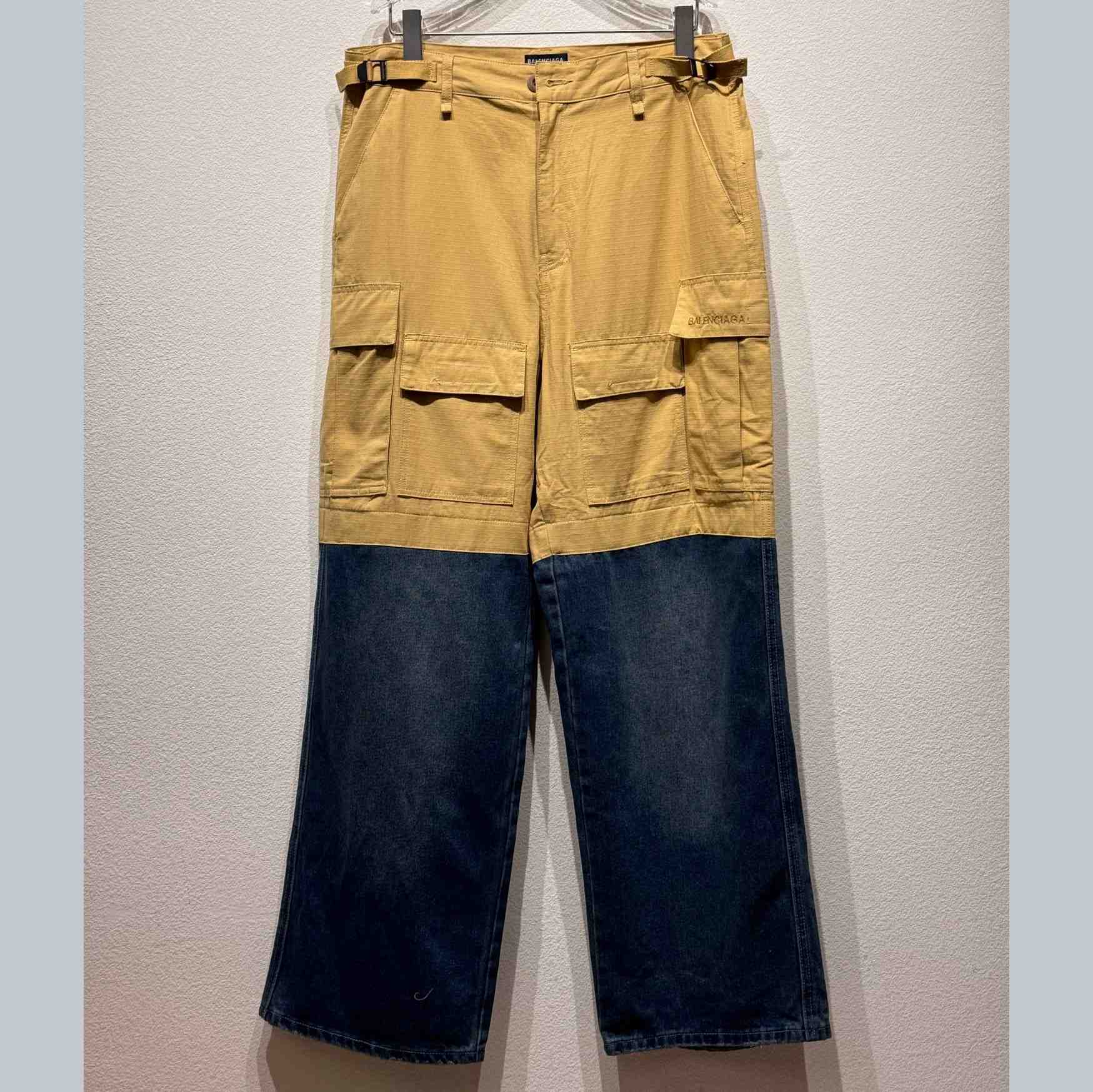 Balenciaga Blue Patched Cotton Cargo Pants - everydesigner