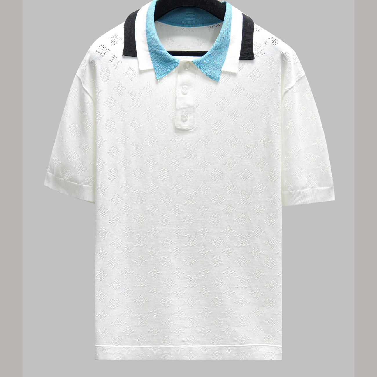 Louis Vuitton Monogram Pointelle Short-Sleeved Cotton Polo  1AFPYH - everydesigner