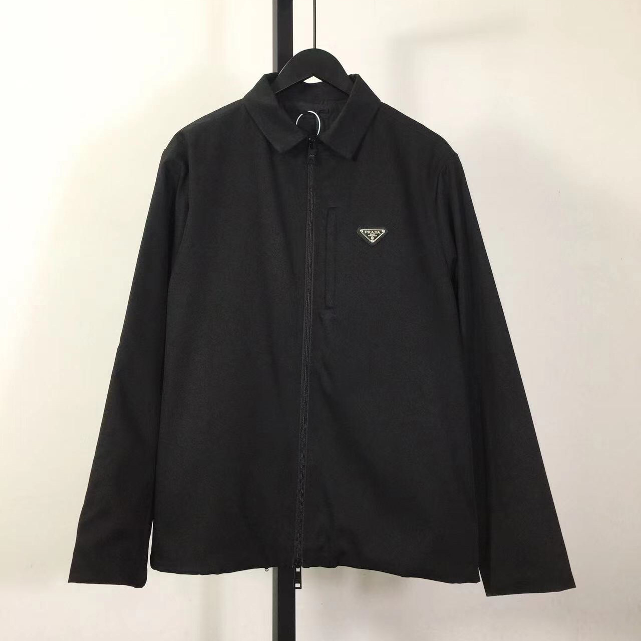 Prada Triangle-logo Zip-up Shirt - everydesigner