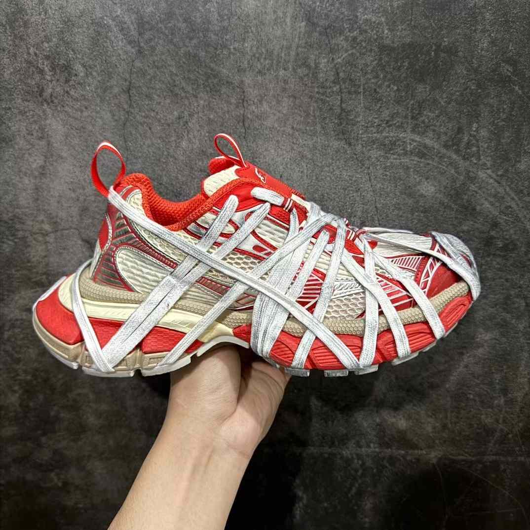 Balenciaga 3XL Extreme Lace Sneaker In Orange And Beige Mesh And Polyurethane - everydesigner