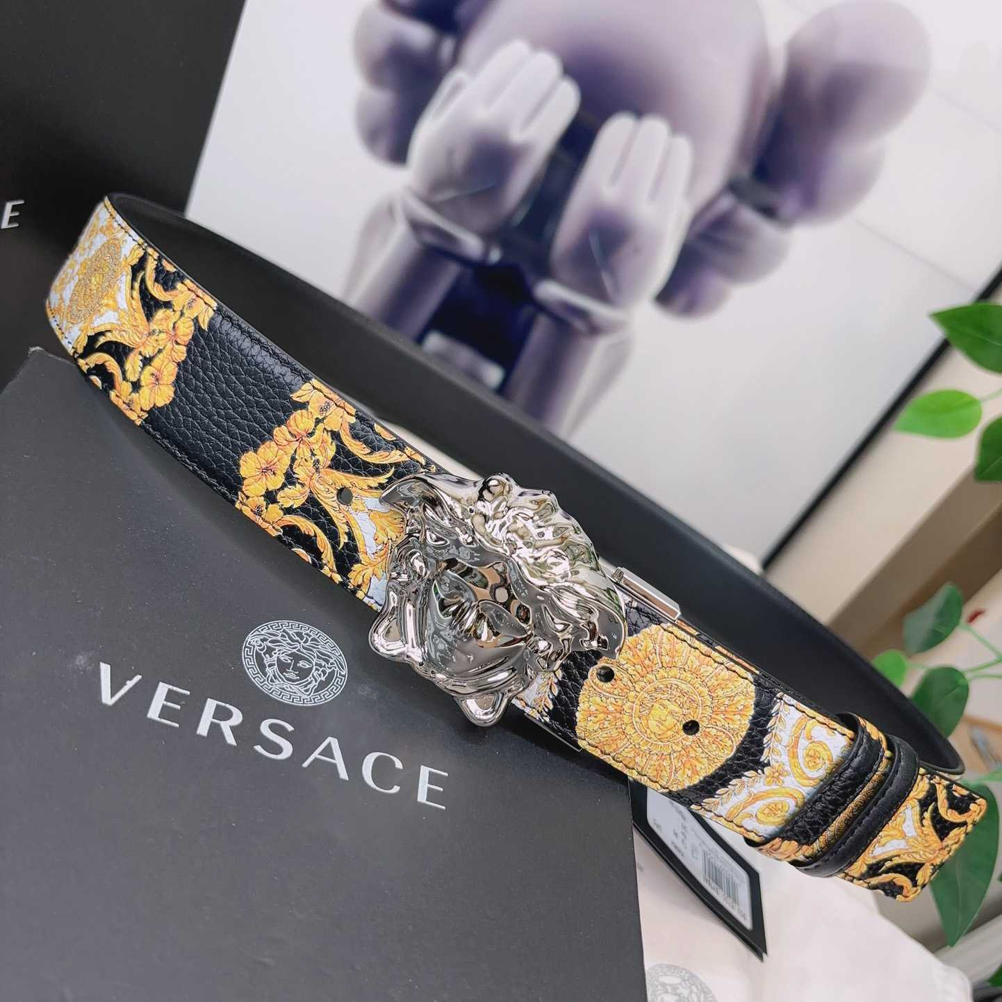 Versace La Medusa Logo-buckle Barocco-print Belt   40mm - everydesigner