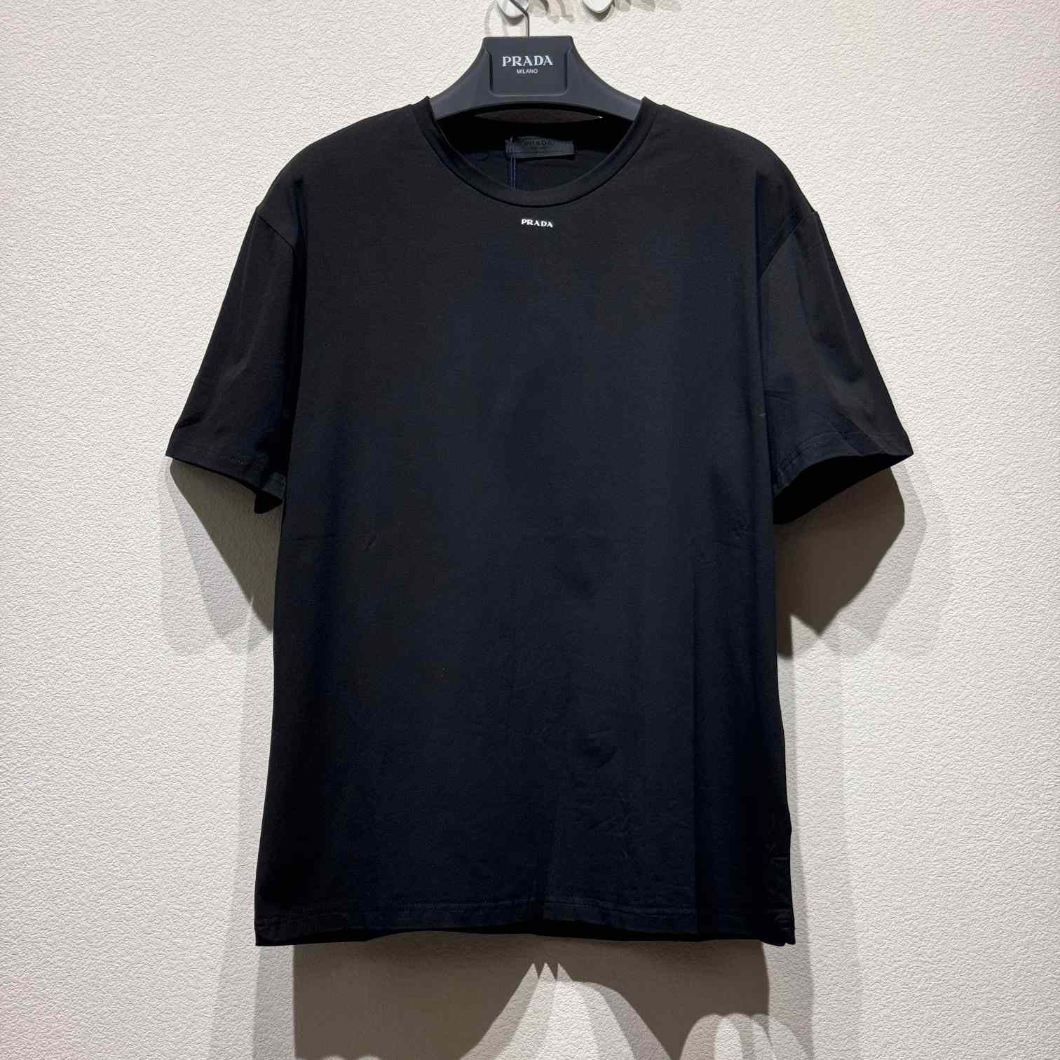 Prada Stretch Cotton T-shirt With Logo - everydesigner