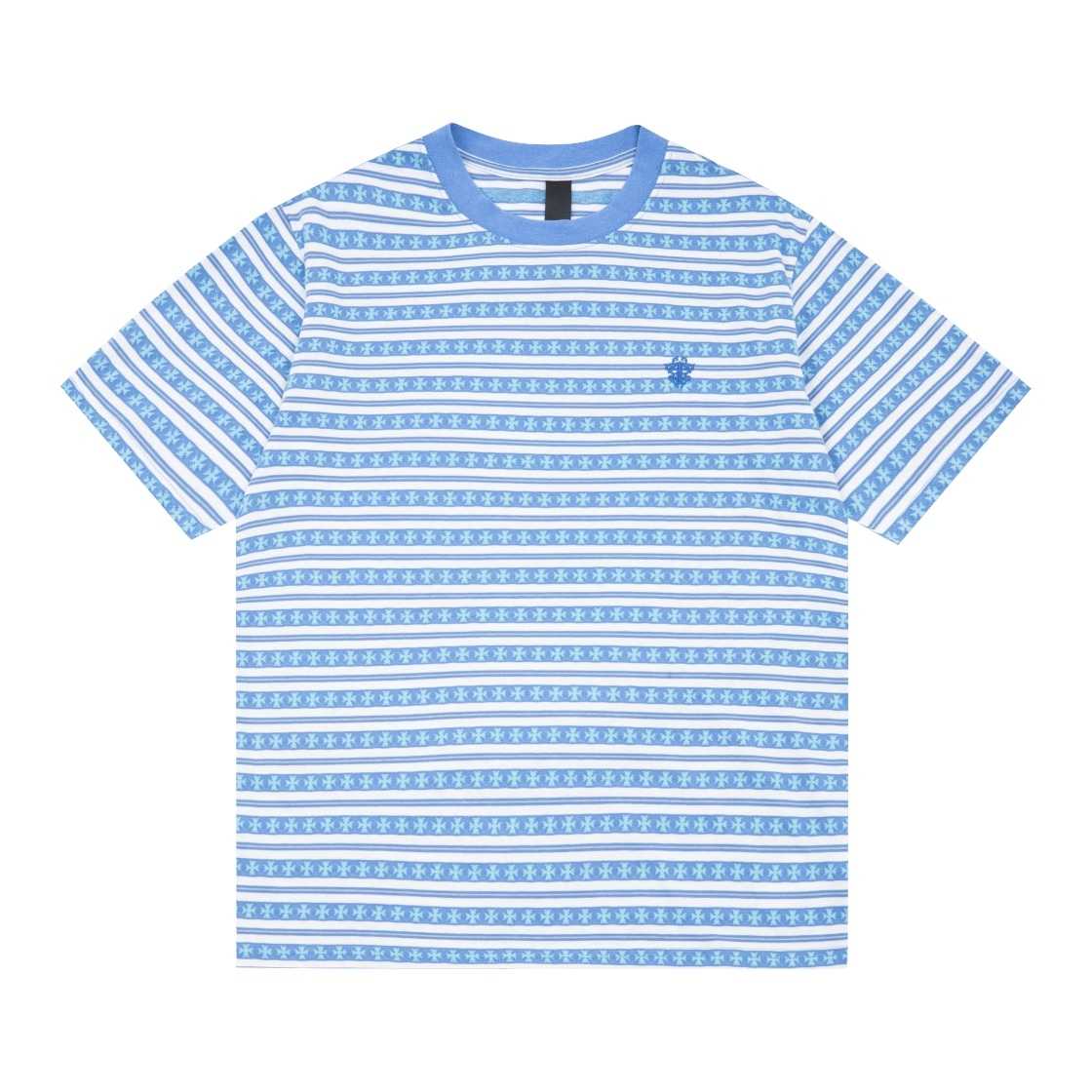 Chrome Heart Stripe Cotton T-shirt - everydesigner