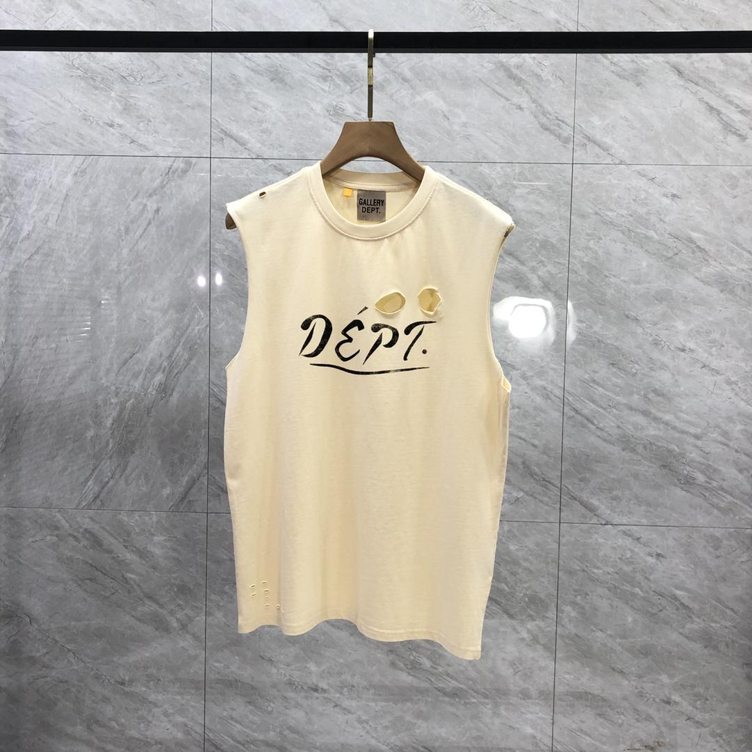 Gallery Dept. 'Dept' Sleeveless Crew Cream Tee - everydesigner