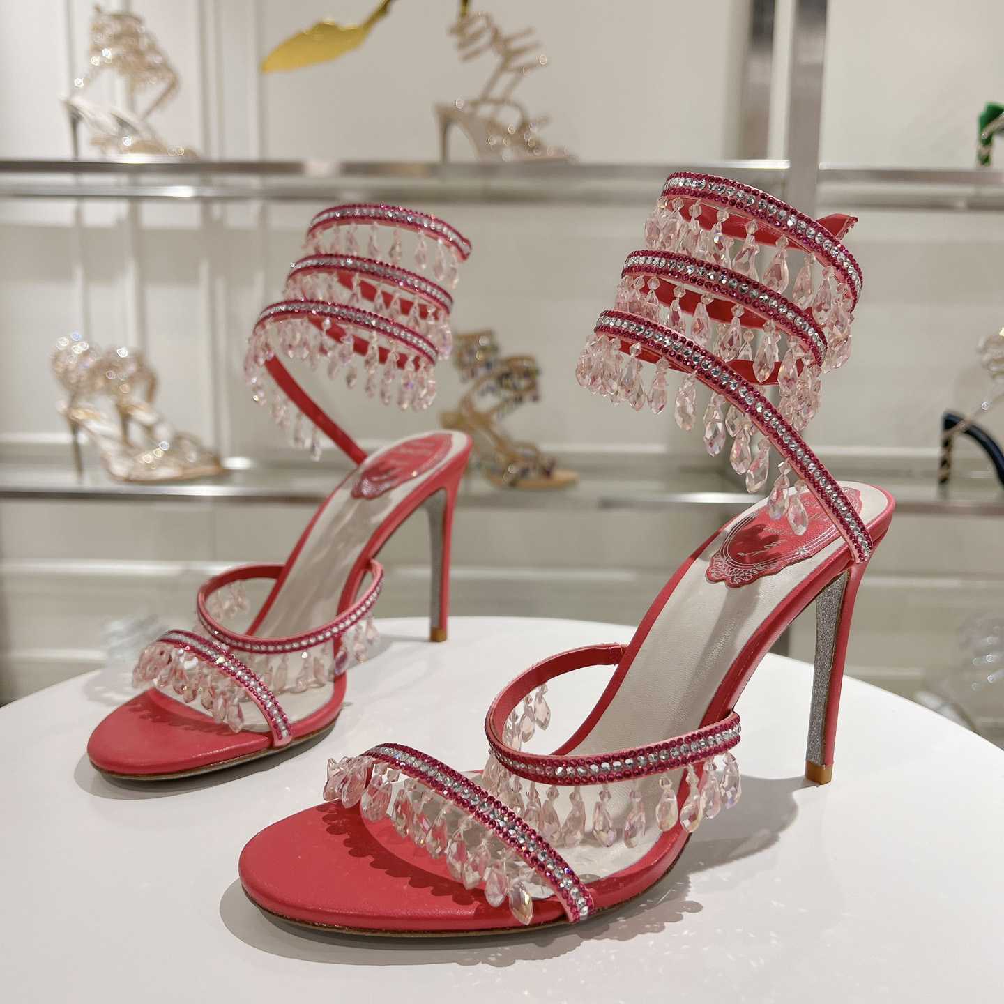 Rene Caovilla Chandelier 95mm Crystal-embellished Sandals - everydesigner