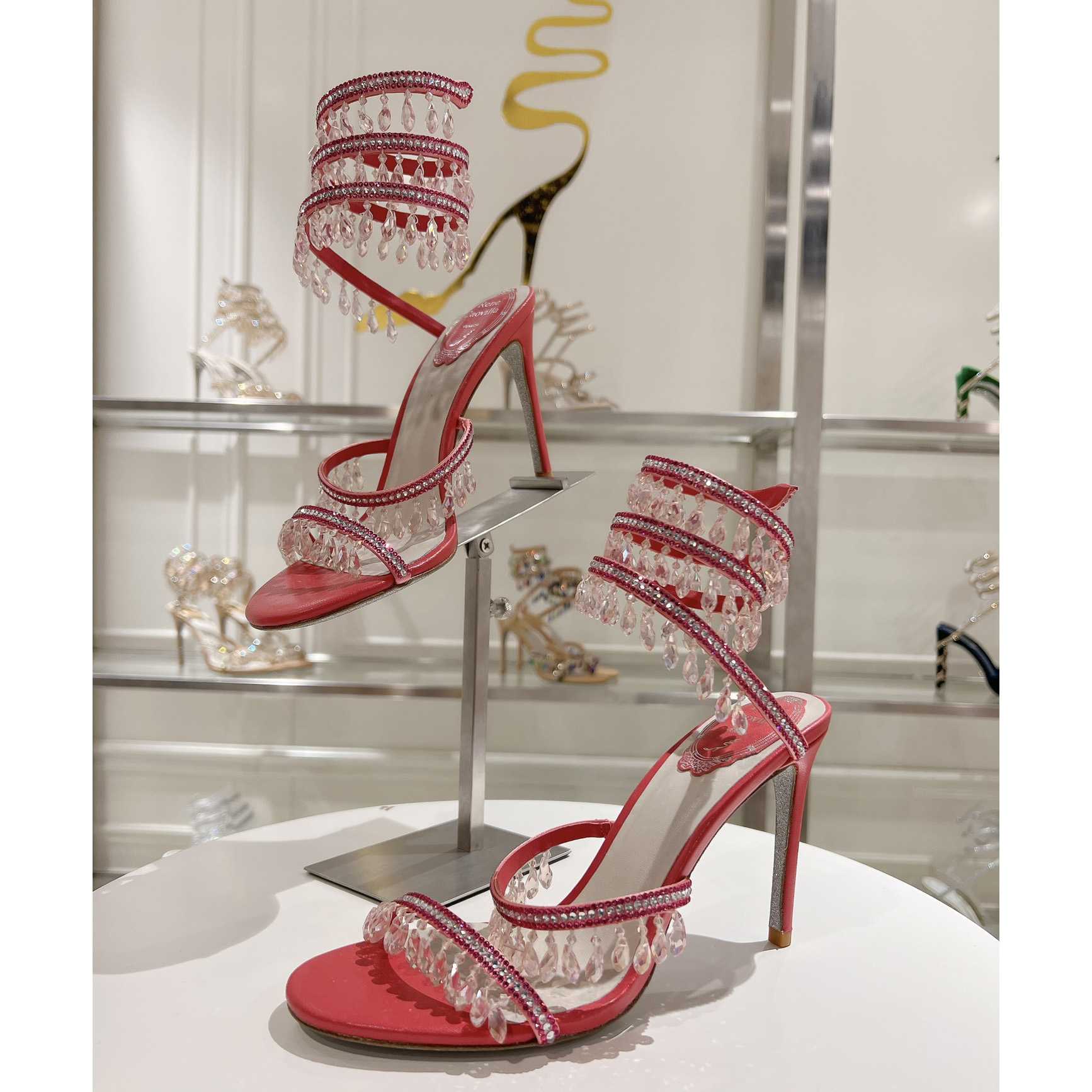 Rene Caovilla Chandelier 95mm Crystal-embellished Sandals - everydesigner