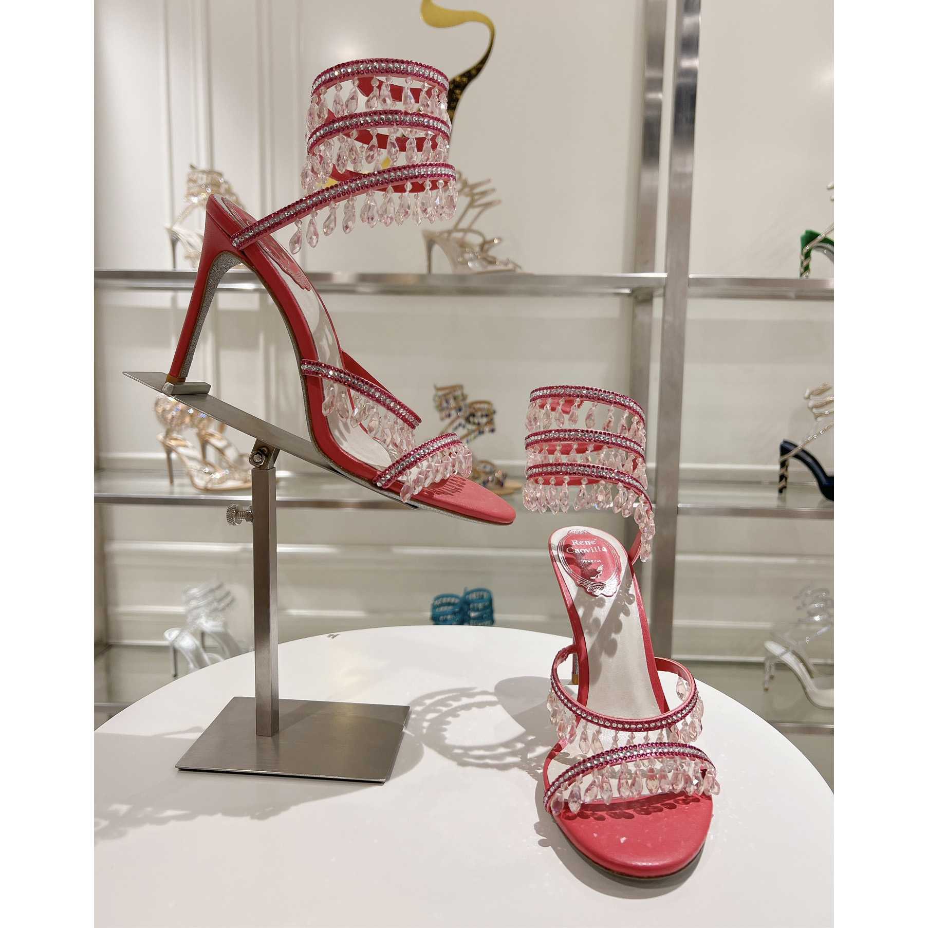 Rene Caovilla Chandelier 95mm Crystal-embellished Sandals - everydesigner