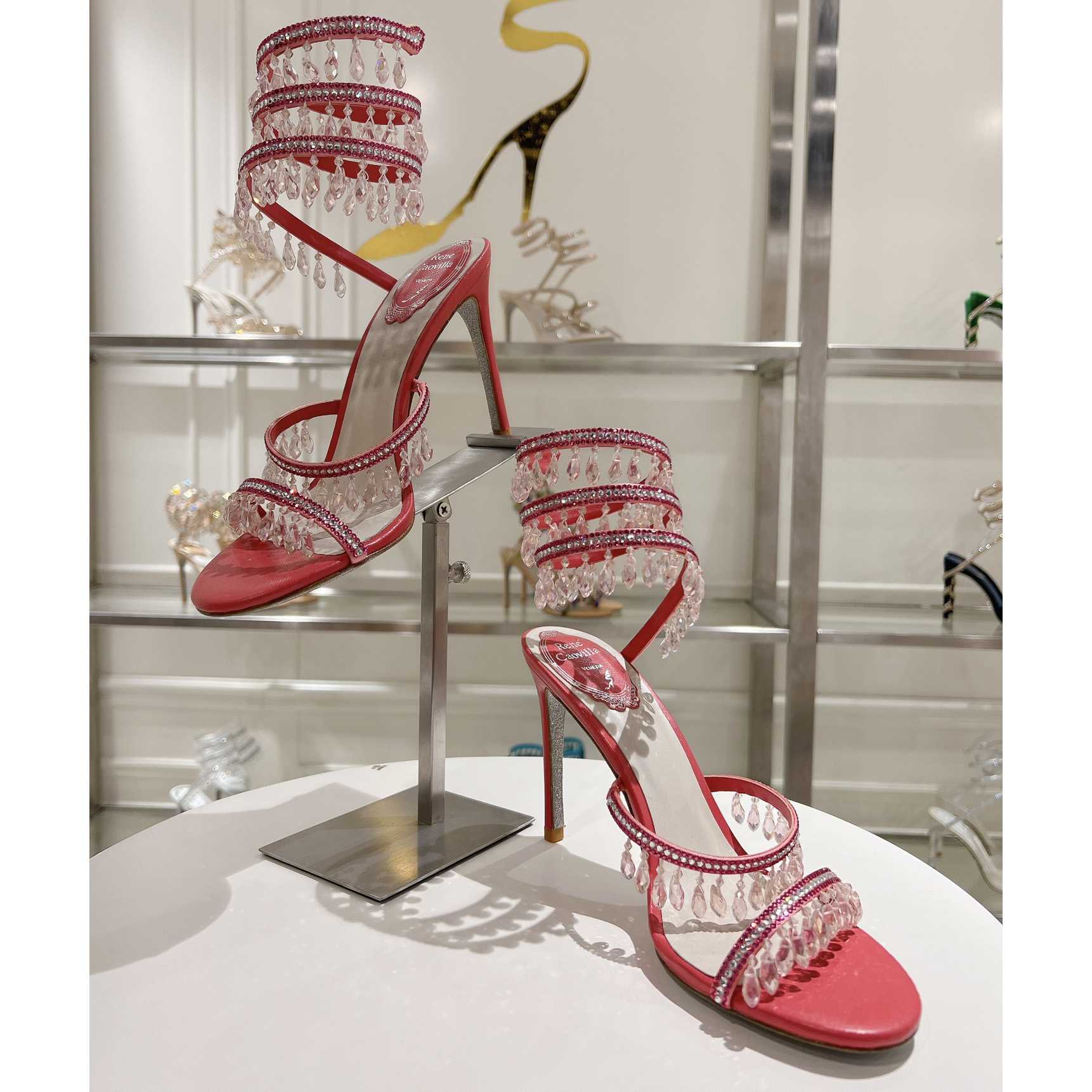 Rene Caovilla Chandelier 95mm Crystal-embellished Sandals - everydesigner