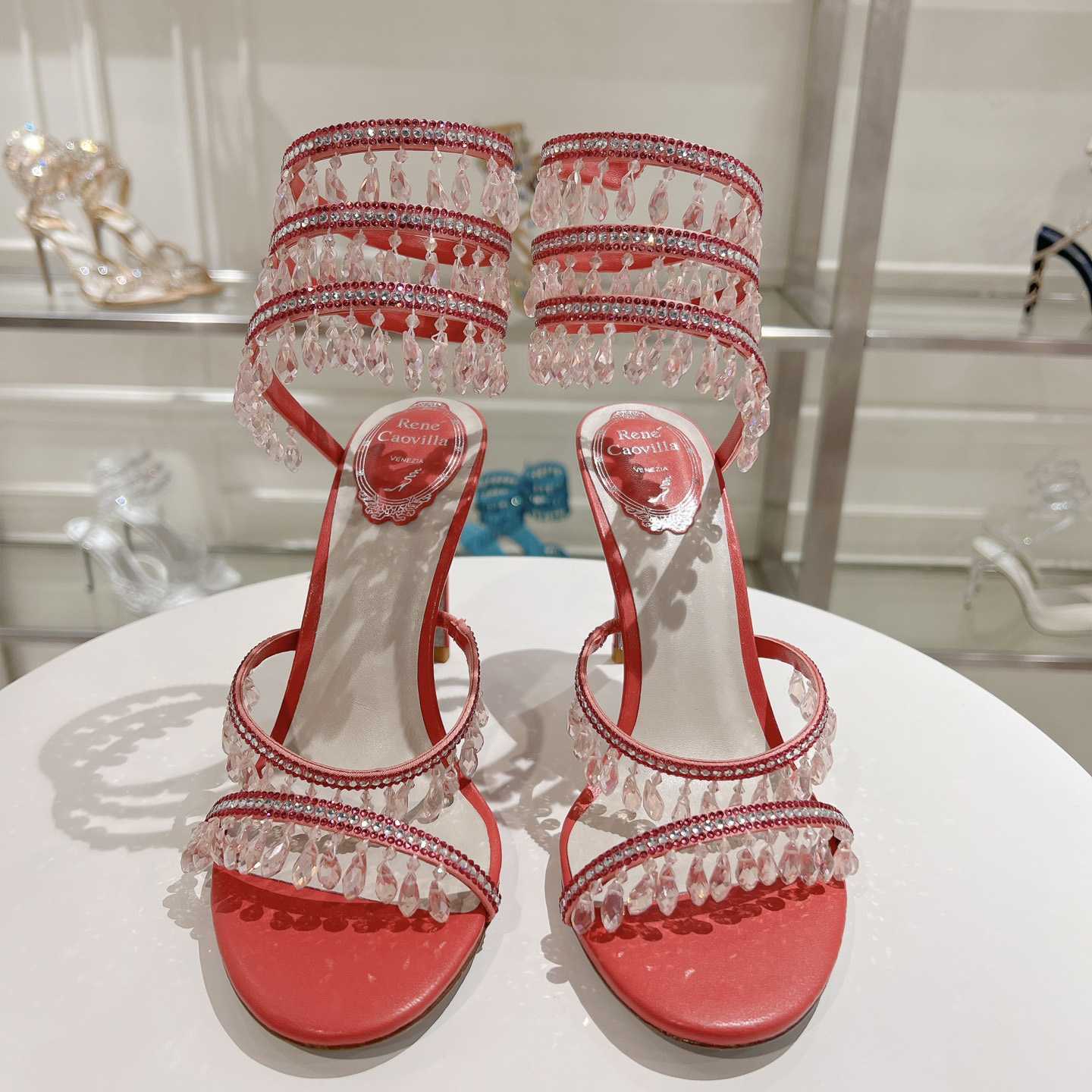 Rene Caovilla Chandelier 95mm Crystal-embellished Sandals - everydesigner