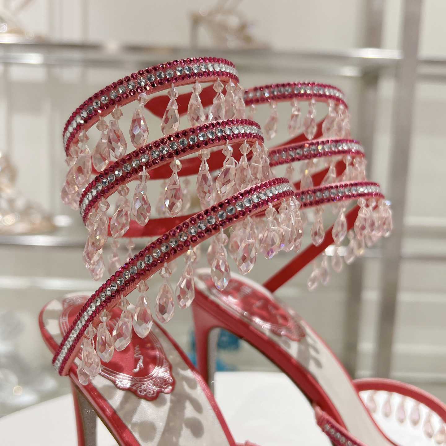 Rene Caovilla Chandelier 95mm Crystal-embellished Sandals - everydesigner