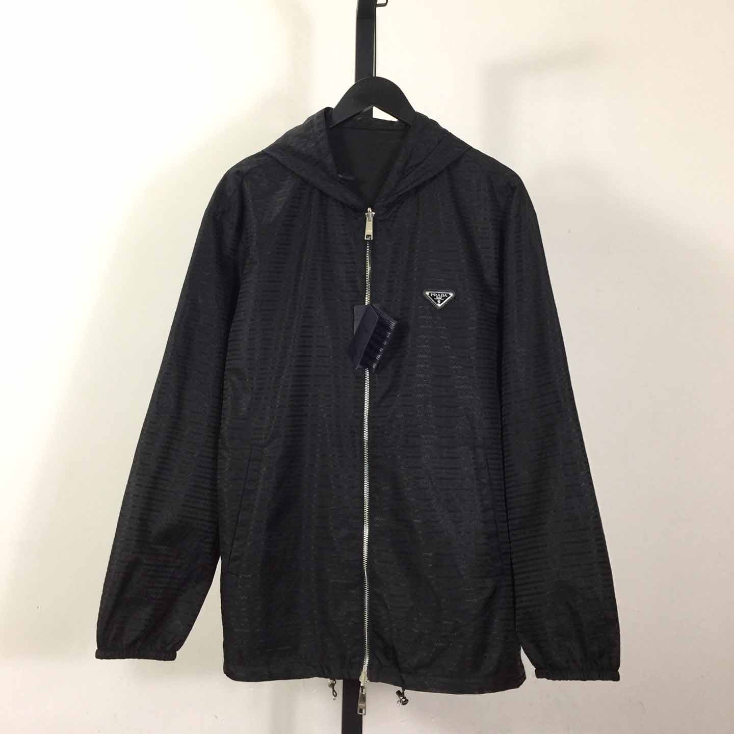 Prada Reversible Cotton Fleece And Re-Nylon Hoodie Jacket - everydesigner