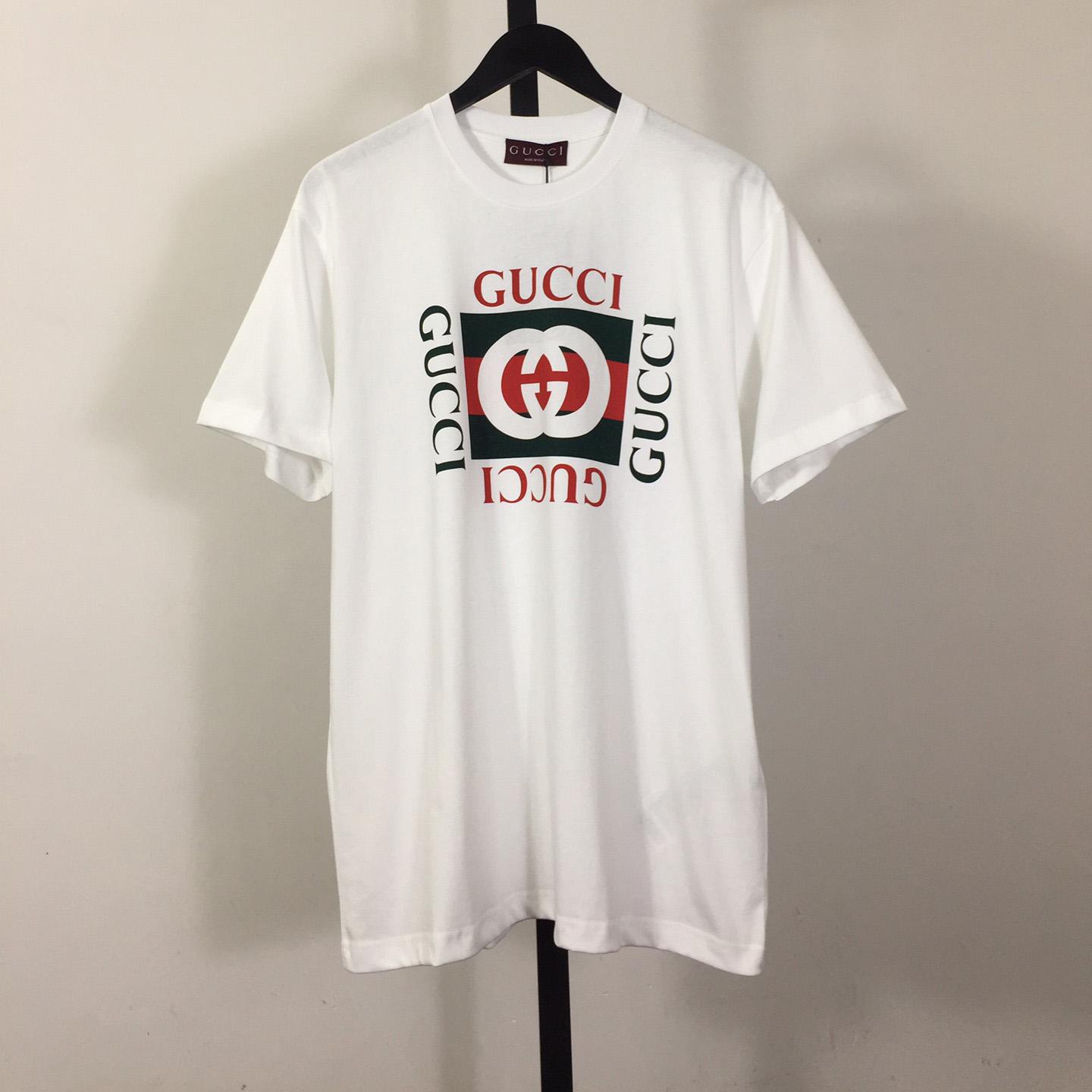 Gucci Cotton Jersey T-shirt With Gucci Print  - everydesigner