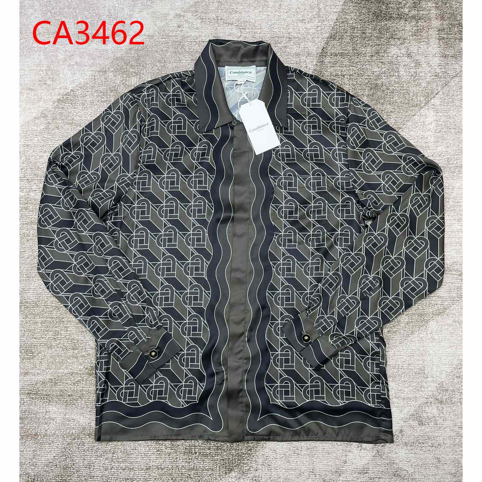 Casablanca Heart Monogram-print Silk Shirt  CA3462 - everydesigner