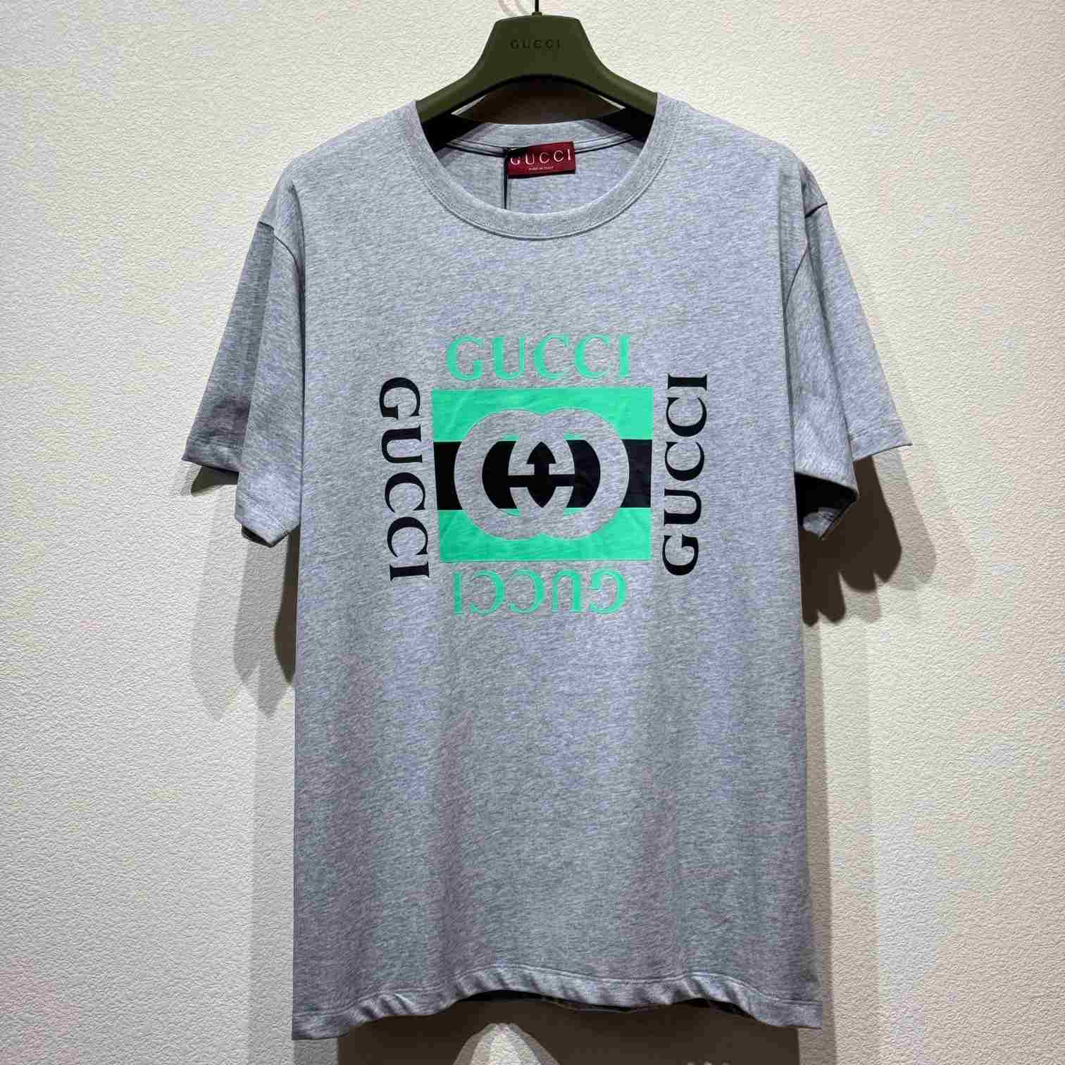 Gucci Cotton Jersey T-shirt With Gucci Print - everydesigner