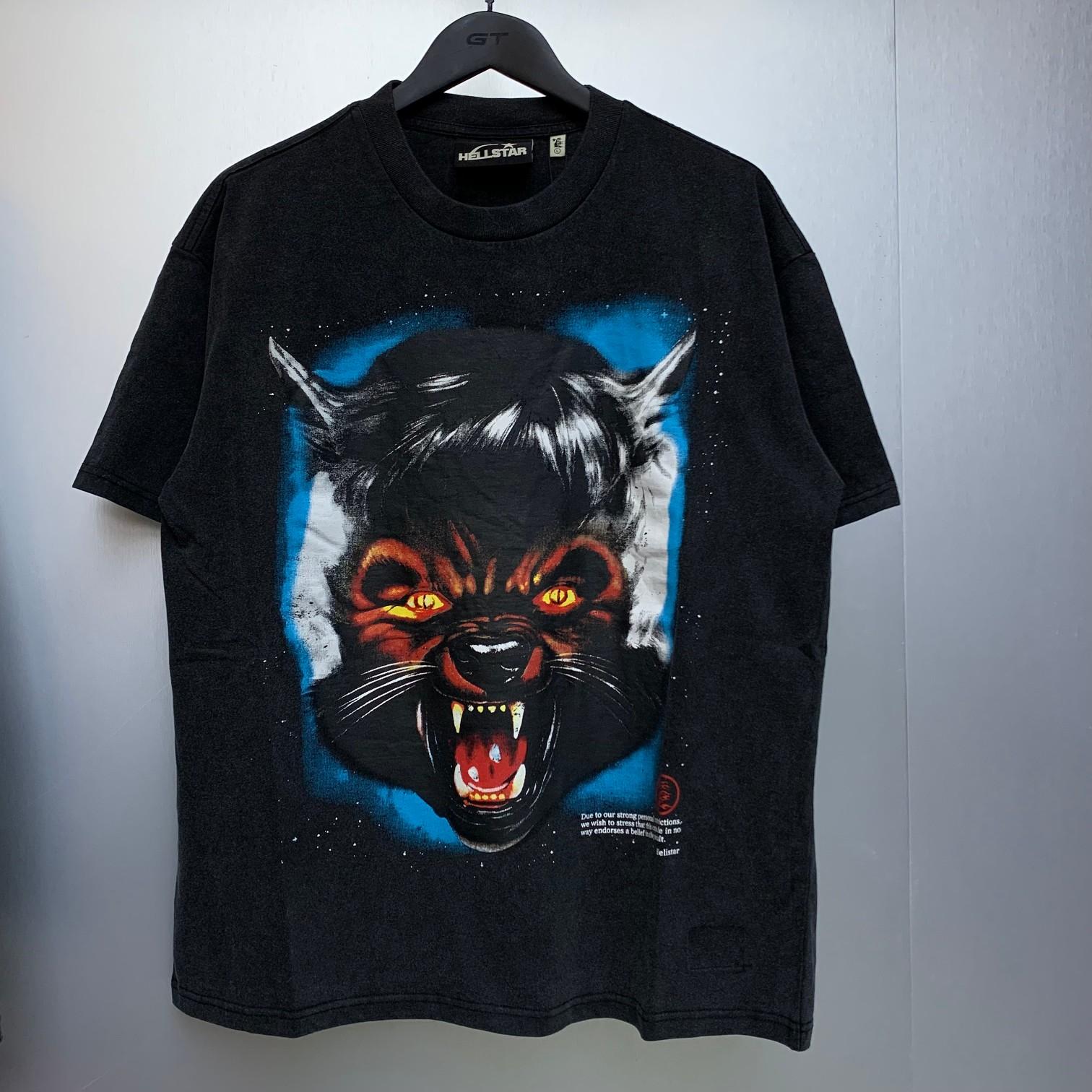 Hellstar Full Moon T-shirt In Vintage Black - everydesigner