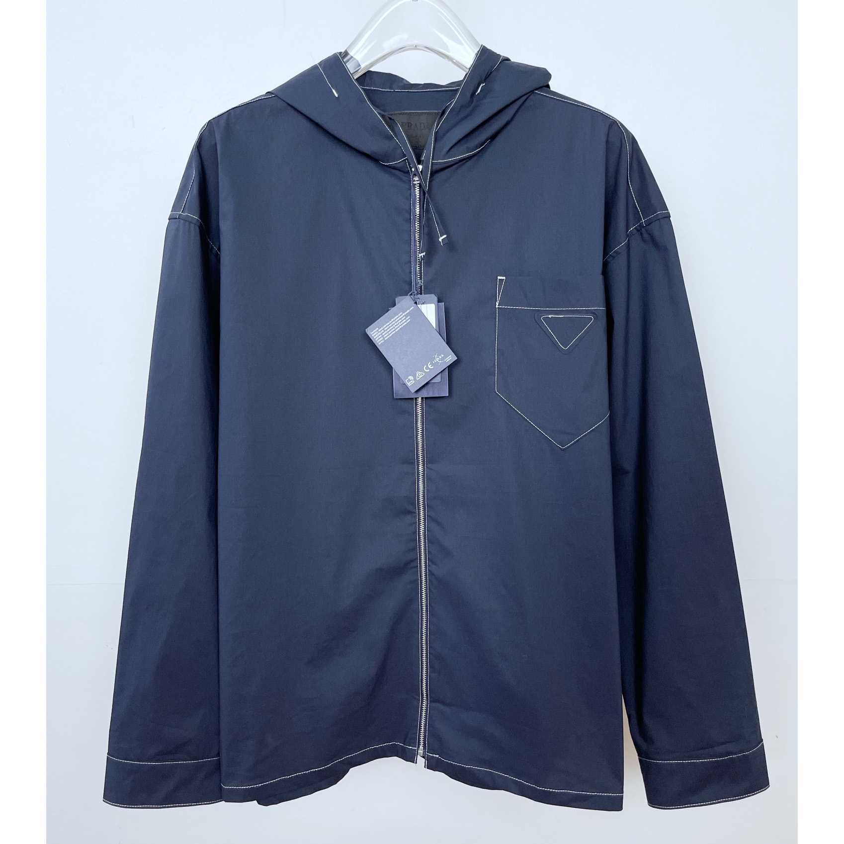 Prada Logo Zip-Up Overshirt - everydesigner