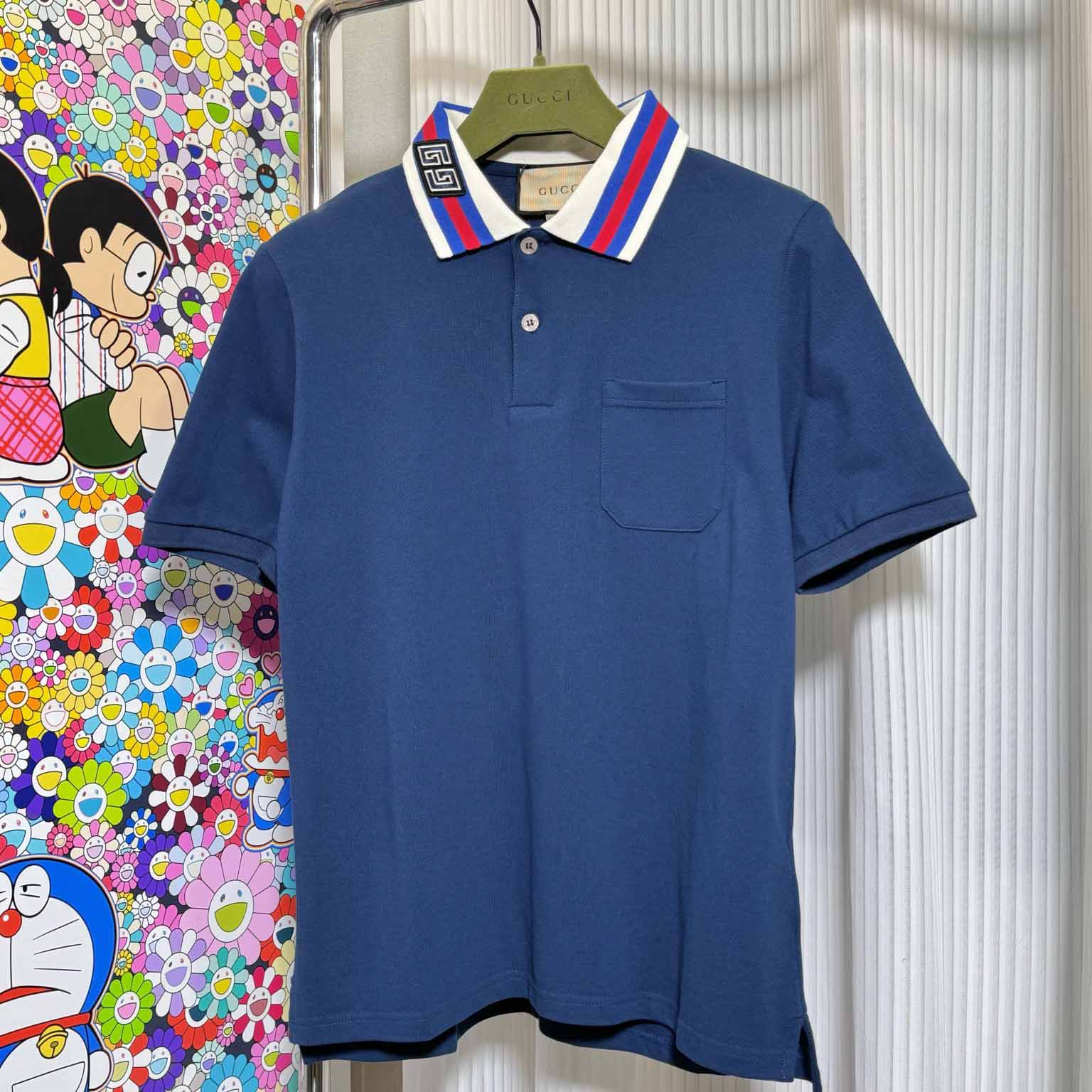 Gucci Cotton Piquet Polo With Square GG - everydesigner