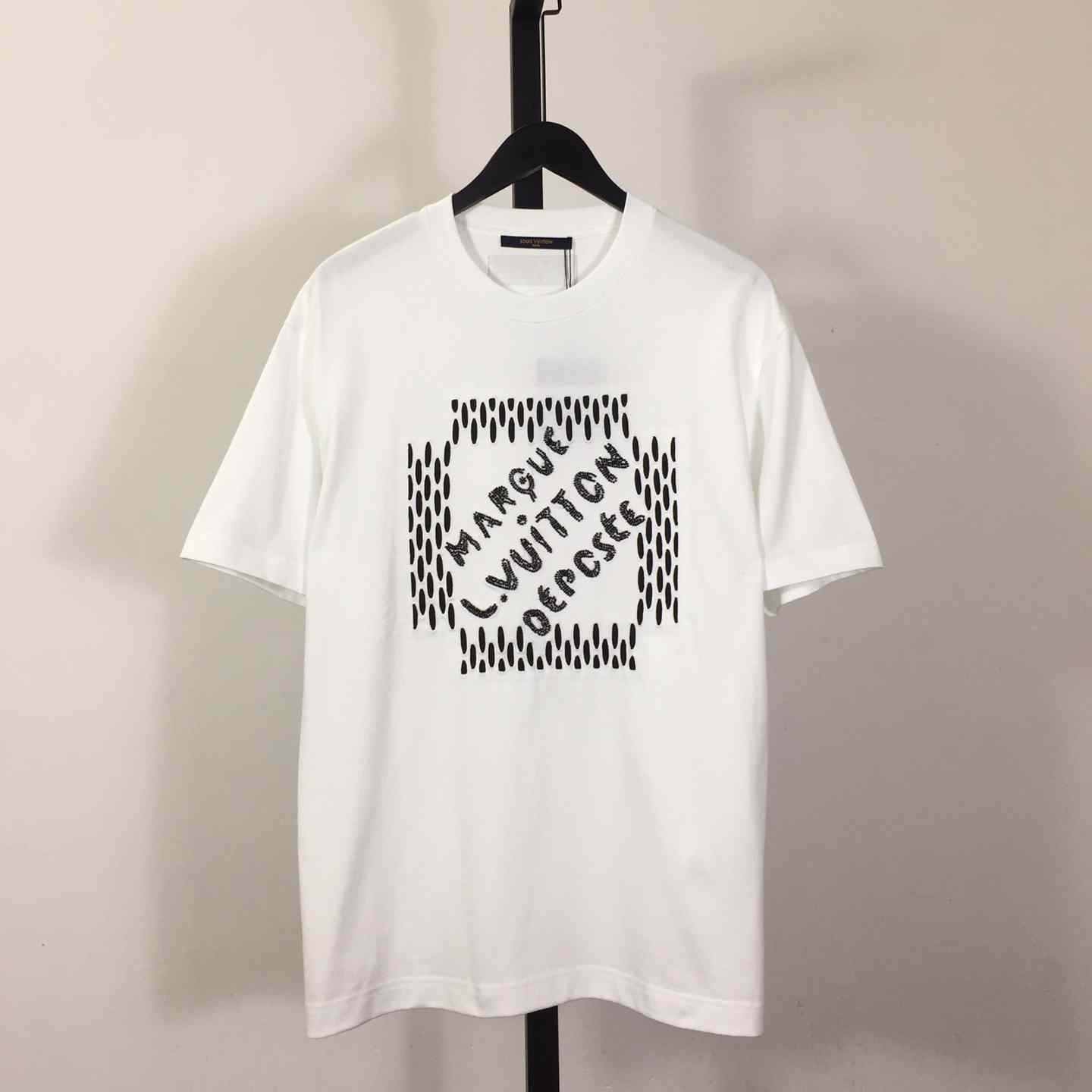 Louis Vuitton Embroidered Signature Cotton T-Shirt   - everydesigner